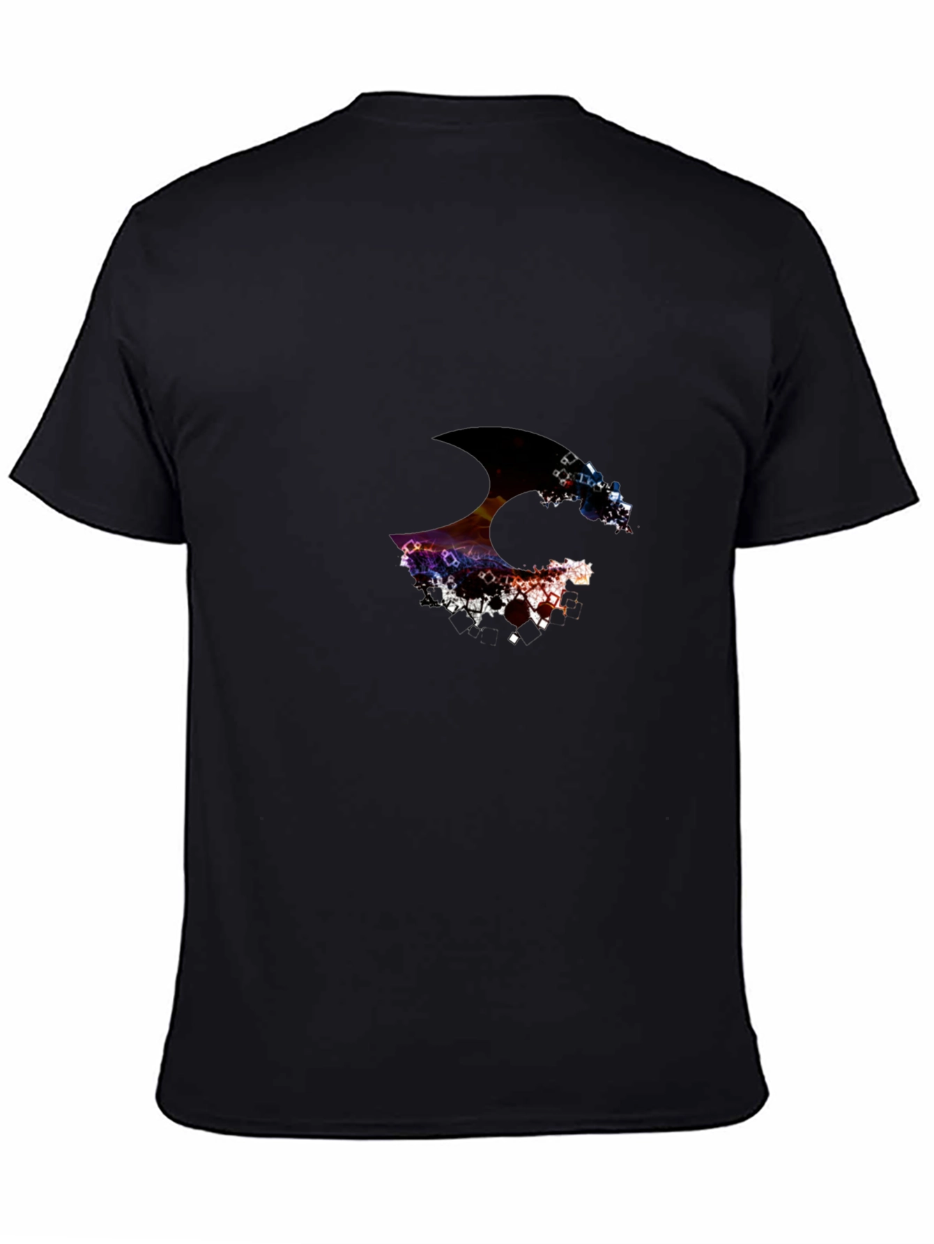 Black Abstract Graphic Black T-Shirt view 4