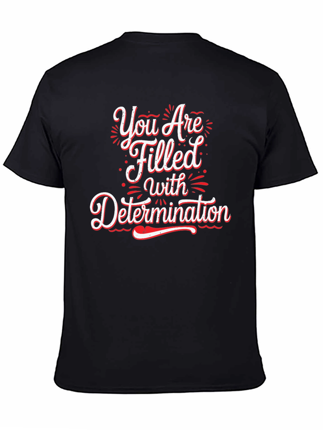 Black Determination Graphic Black T-Shirt view 4