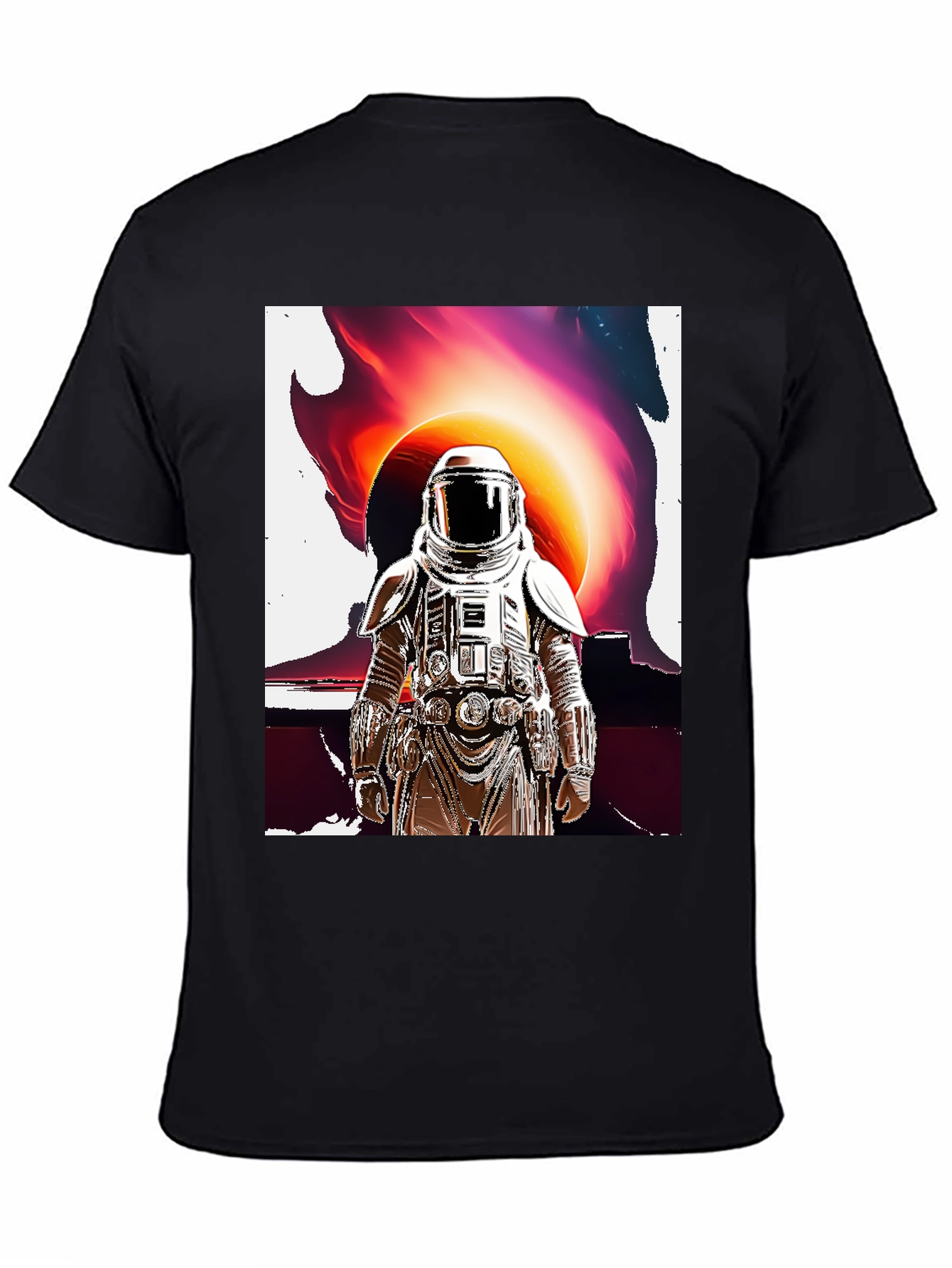 Black Astronaut Graphic T-Shirt - Space Art Tee view 4