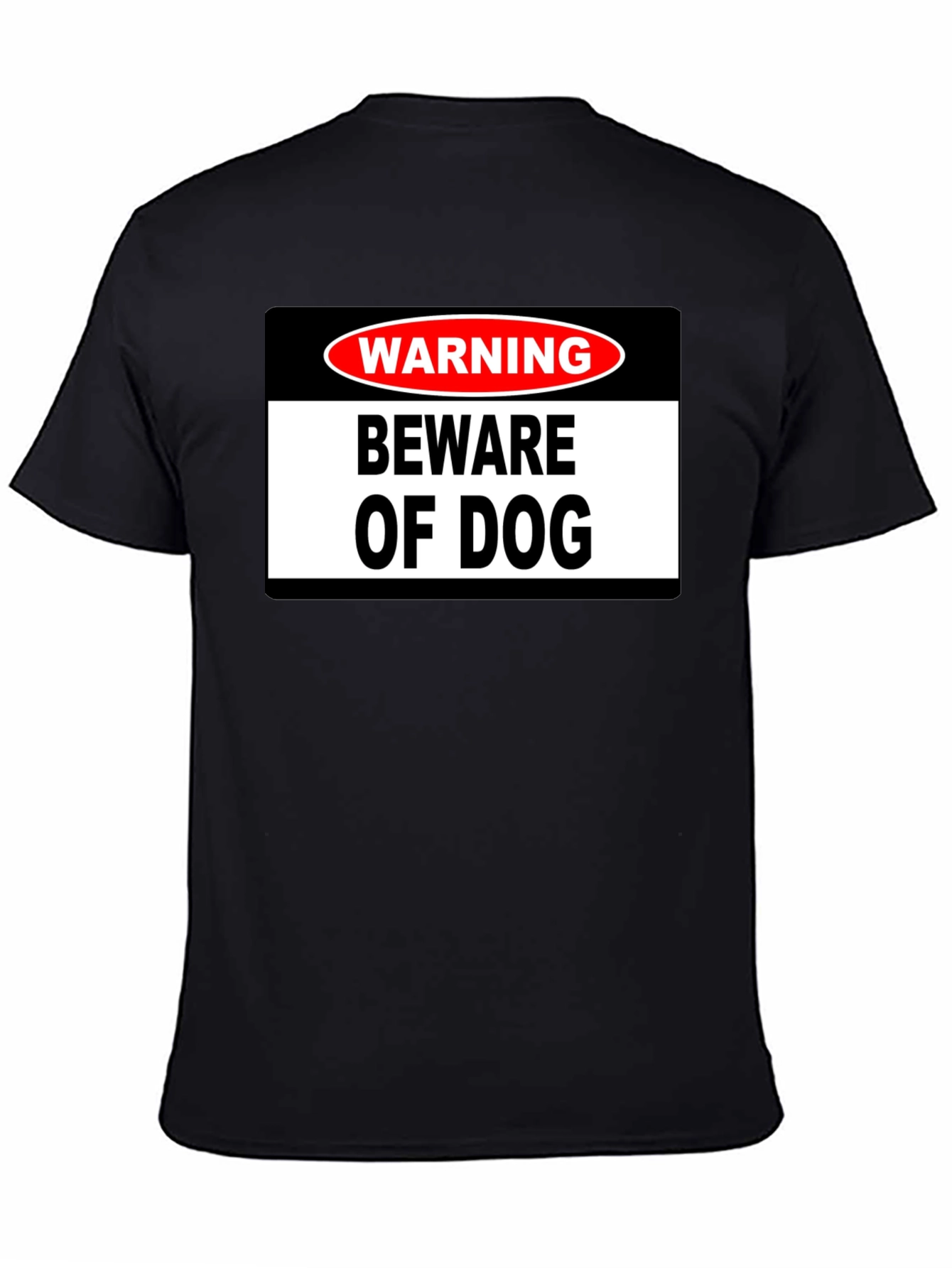 Black Warning Beware of Dog Graphic T-Shirt view 4