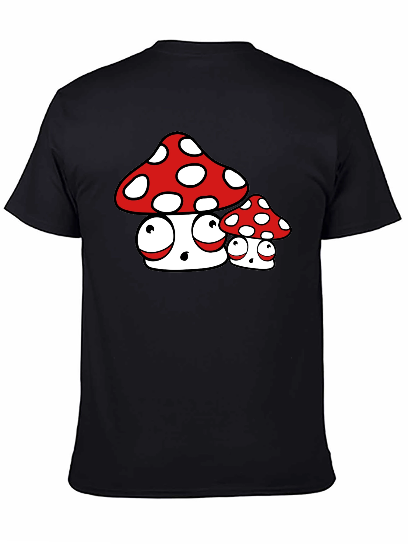 Black Funny Mushroom Graphic Tee view 4