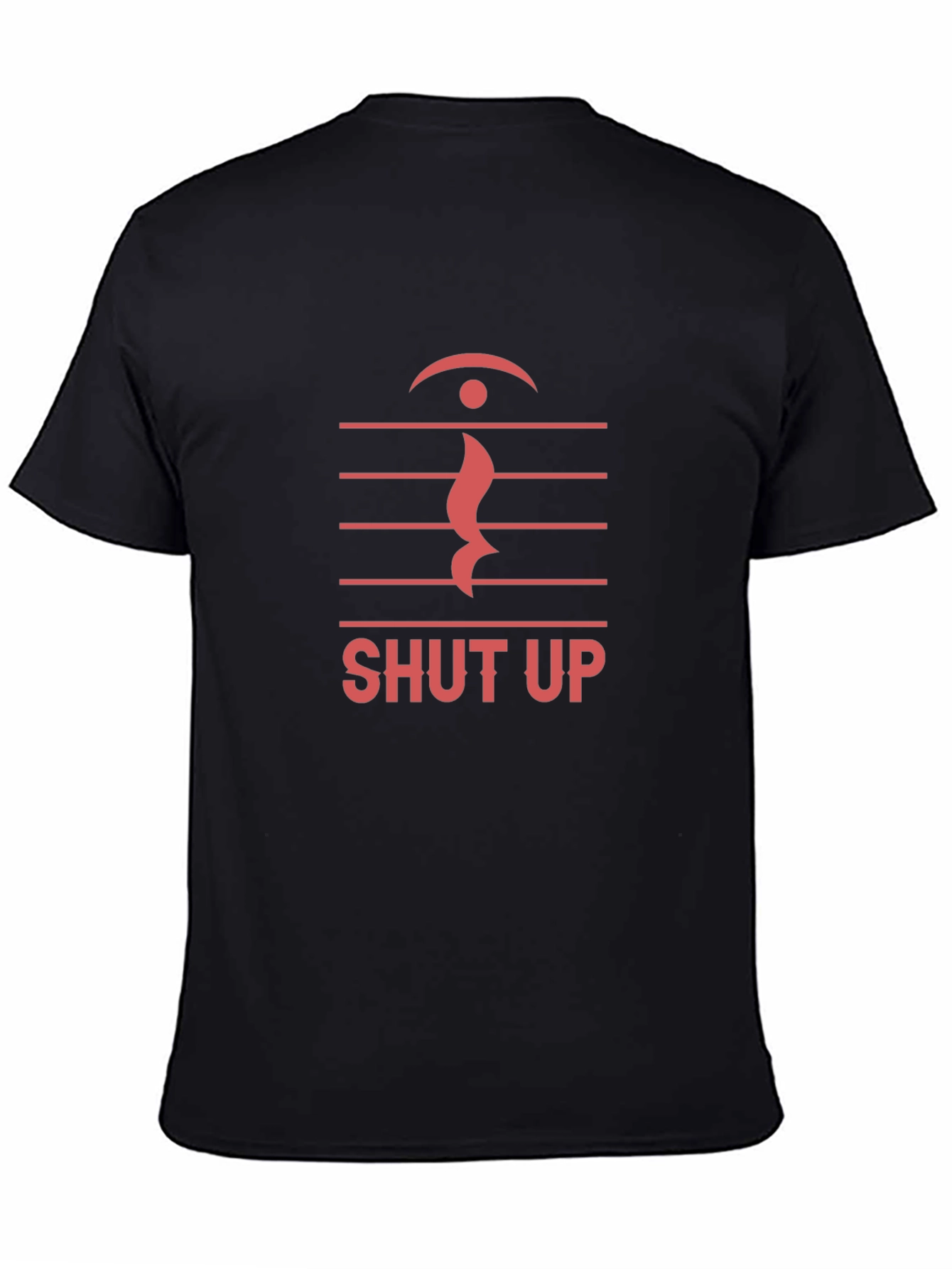 Black Shut Up Music Note Graphic T-Shirt view 4