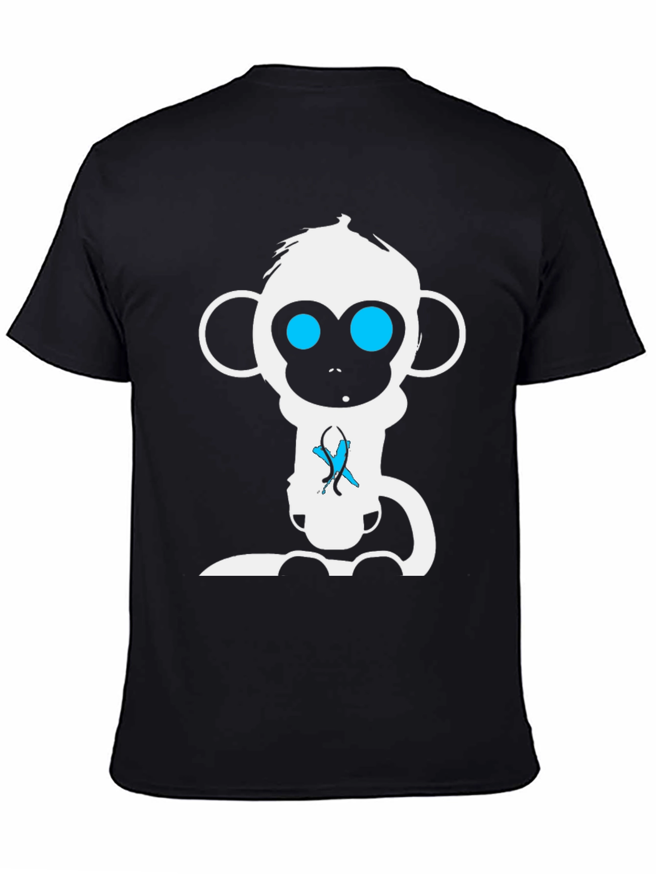 Black Monkey Graphic Tee - Black Cotton T-Shirt view 4