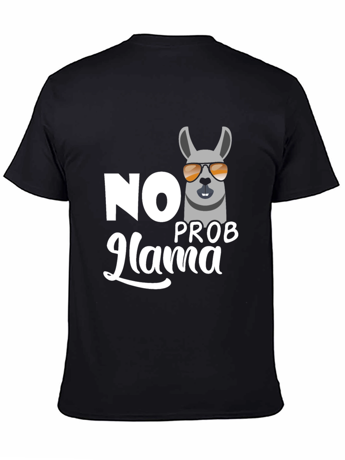 Black No Prob-llama Graphic T-Shirt view 4