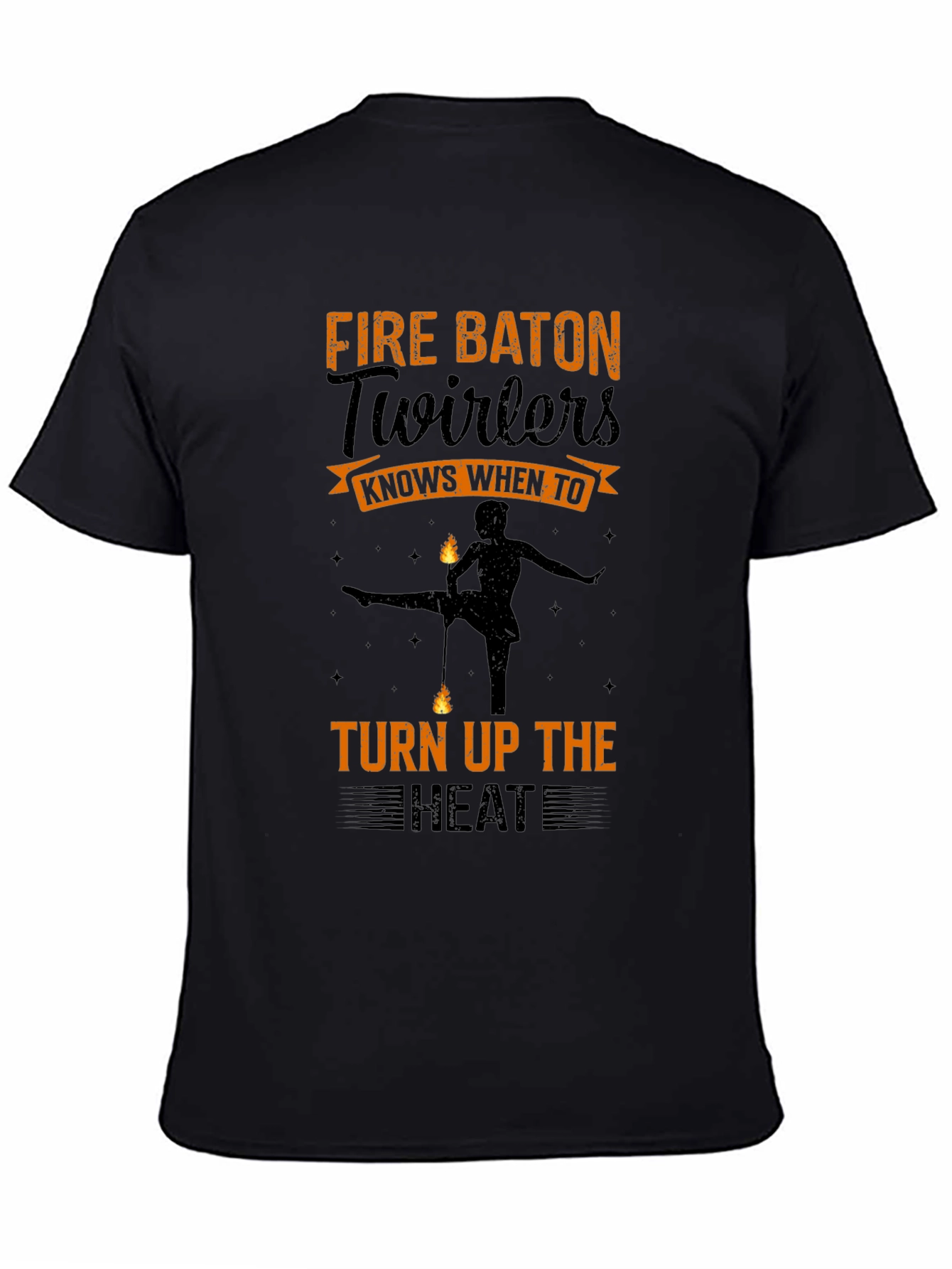 Black Fire Baton Twirlers T-Shirt - Turn Up the Heat! view 4