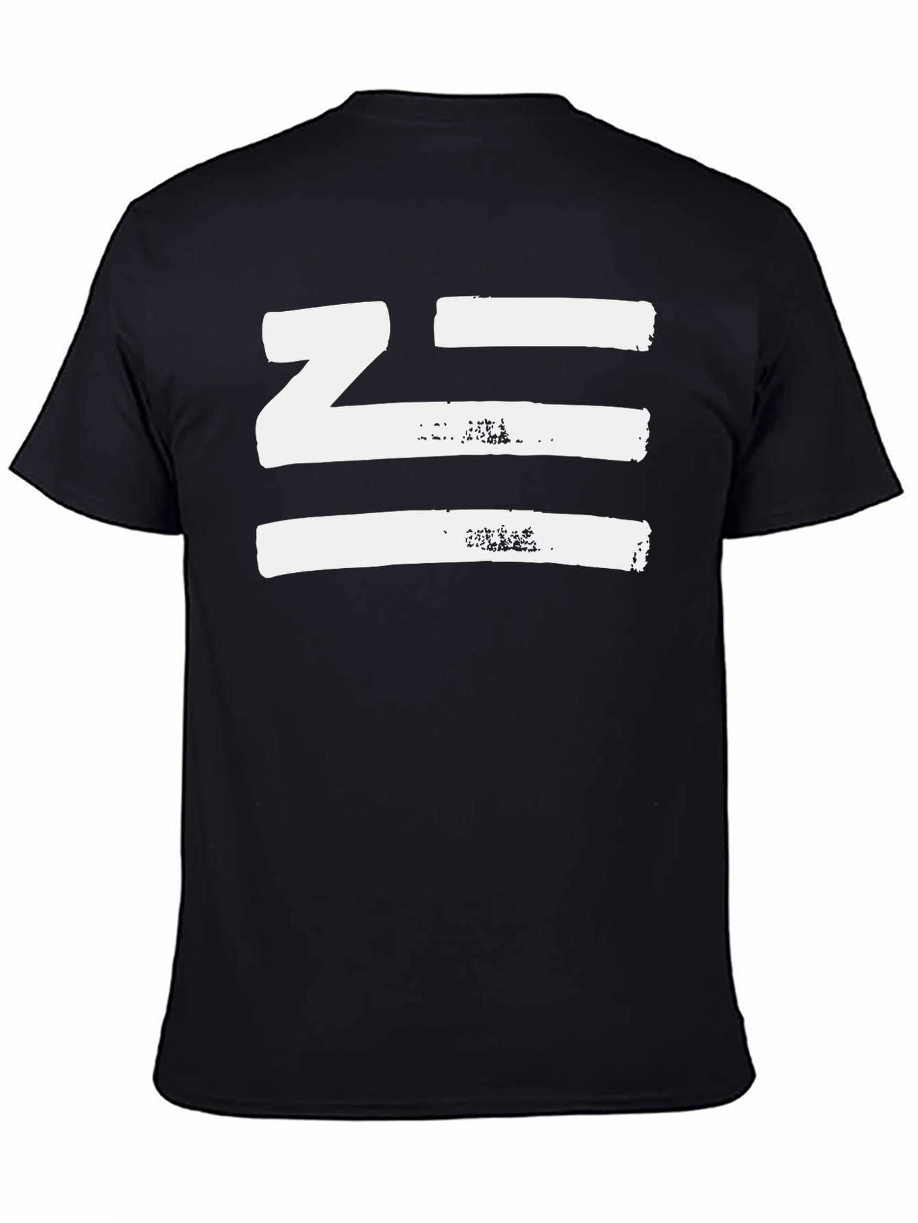 Black Distressed Striped Graphic Black T-Shirt view 4