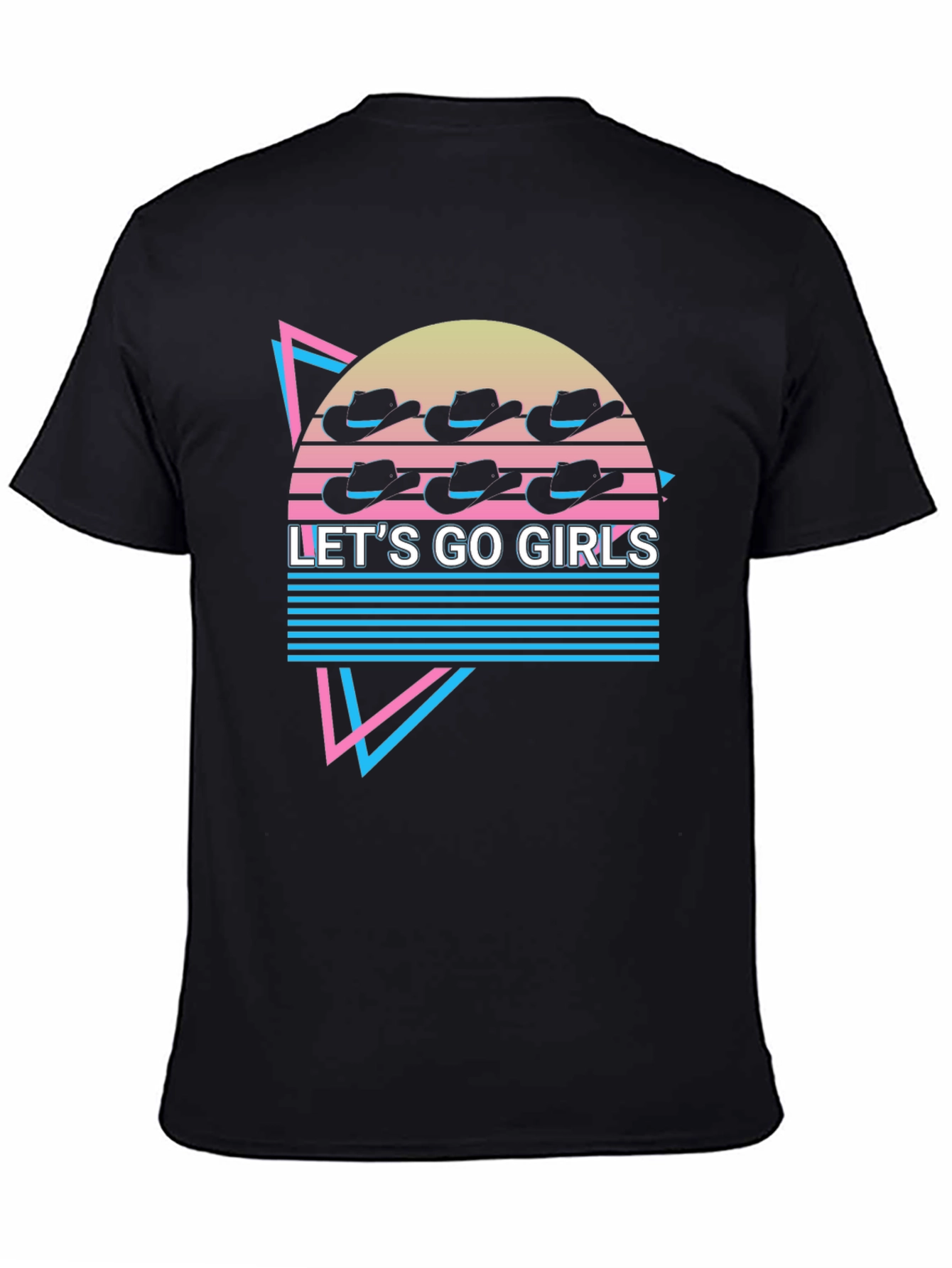 Black Retro Let's Go Girls T-Shirt view 4