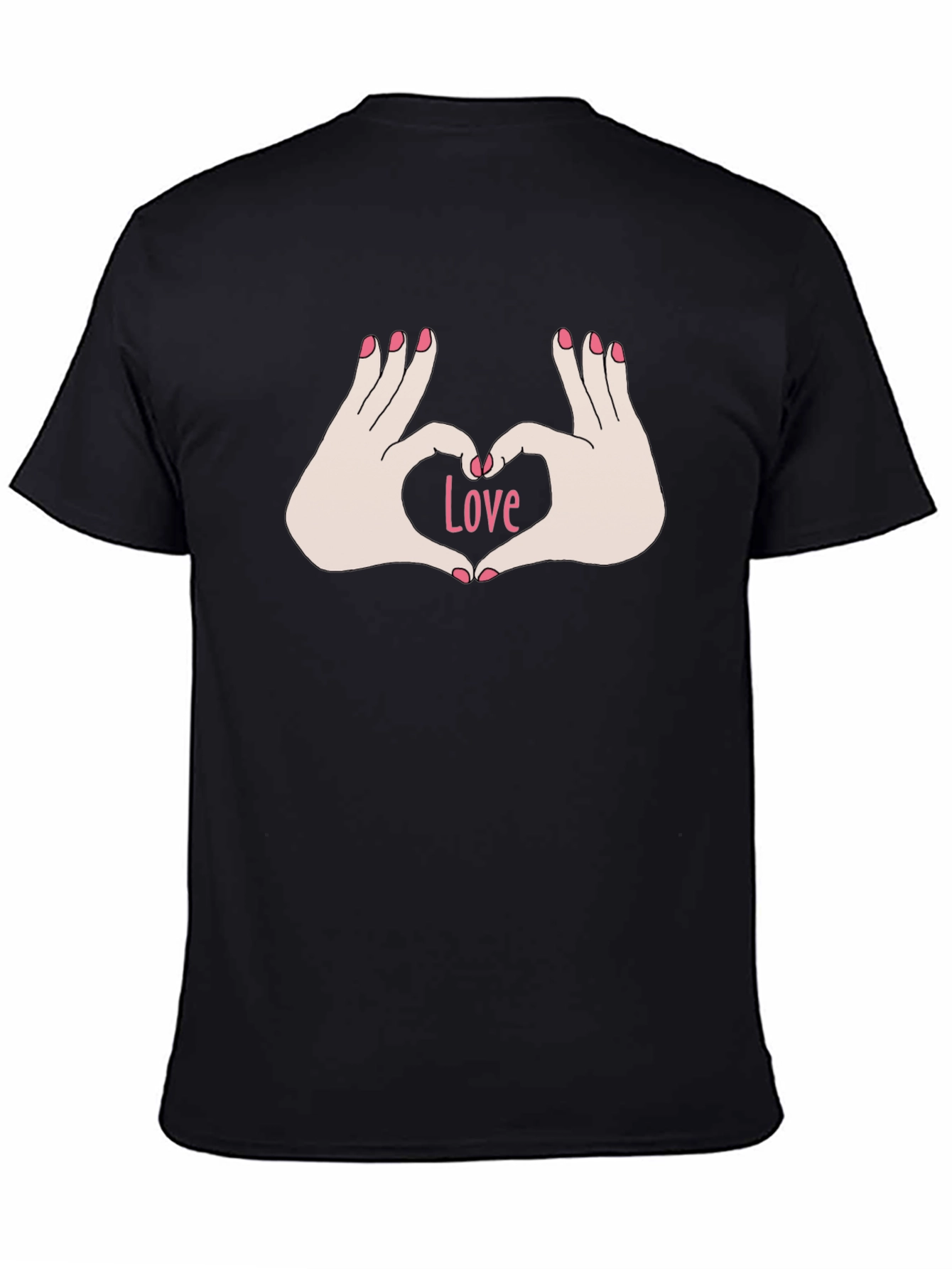 Black Love Hands Graphic Tee - Stylish Black T-Shirt view 4