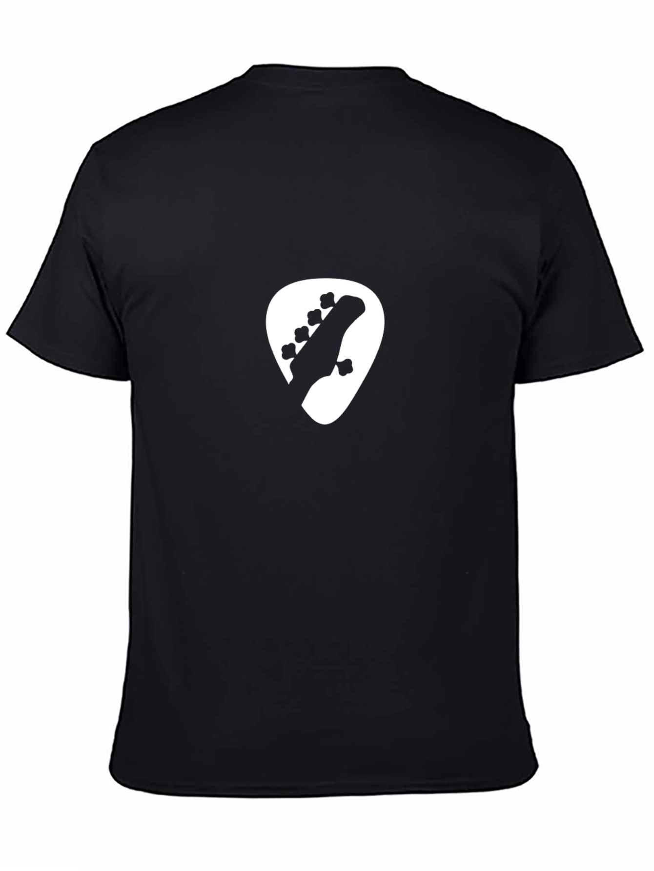 Black Bass Guitar Pick T-Shirt - Black Tee view 4