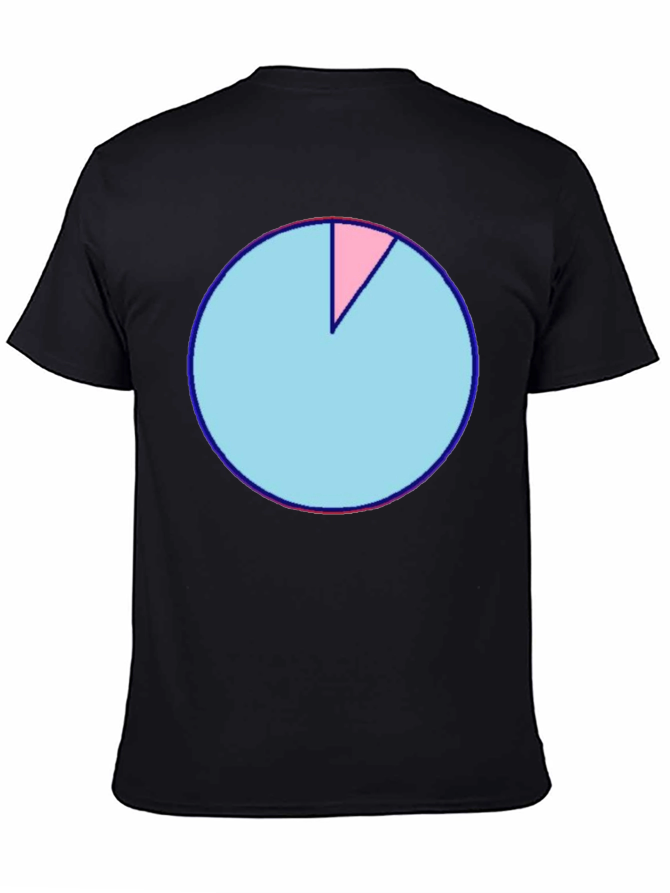 Black Pie Chart Graphic T-Shirt - Soft Cotton Blend, Casual Wear view 4