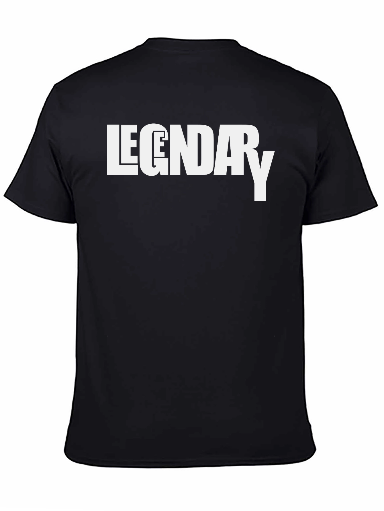Black Legendary Graphic Tee - Black Cotton T-Shirt view 4
