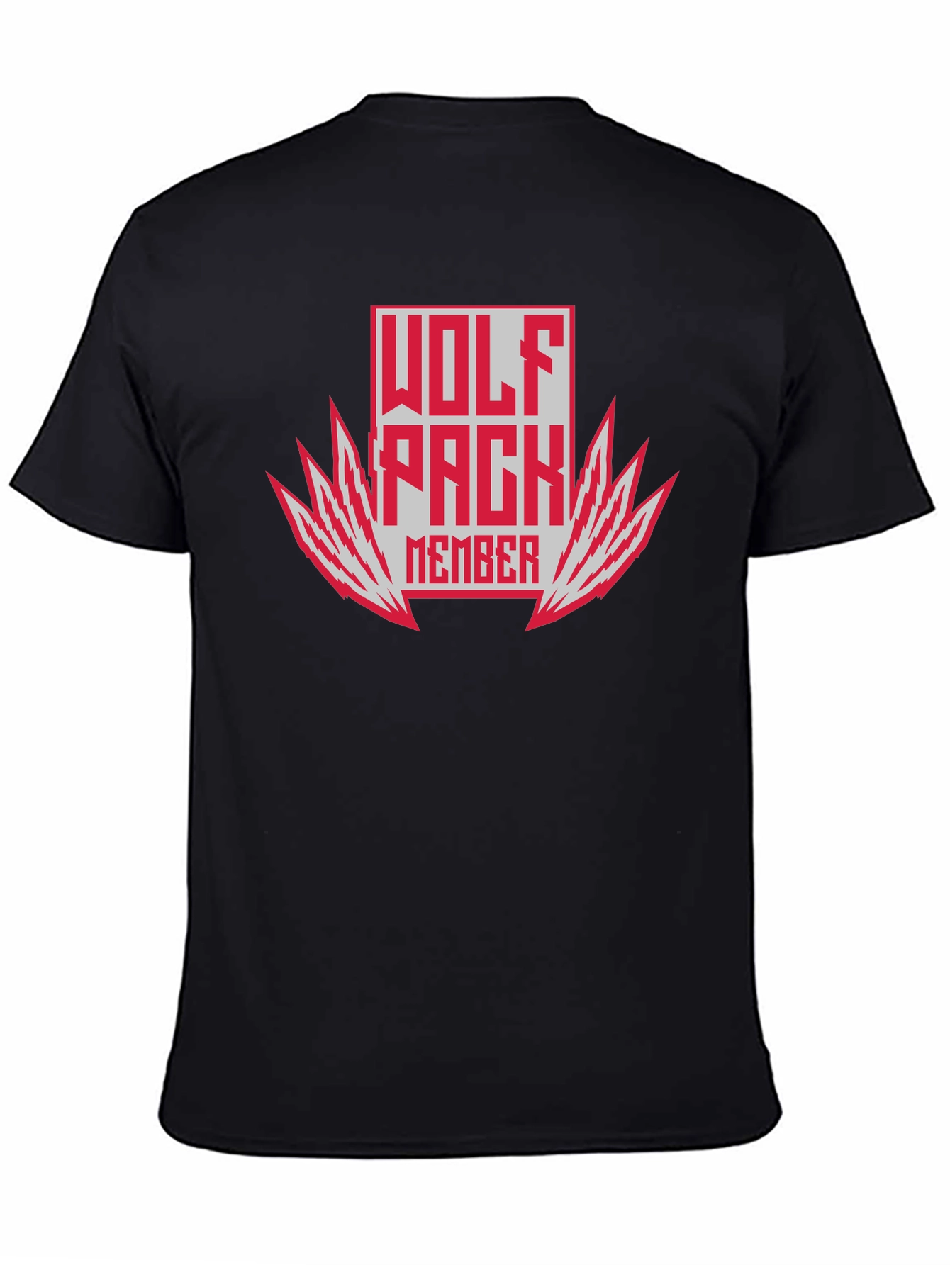 Black Wolf Pack Member Graphic Tee - Bold Style! view 4