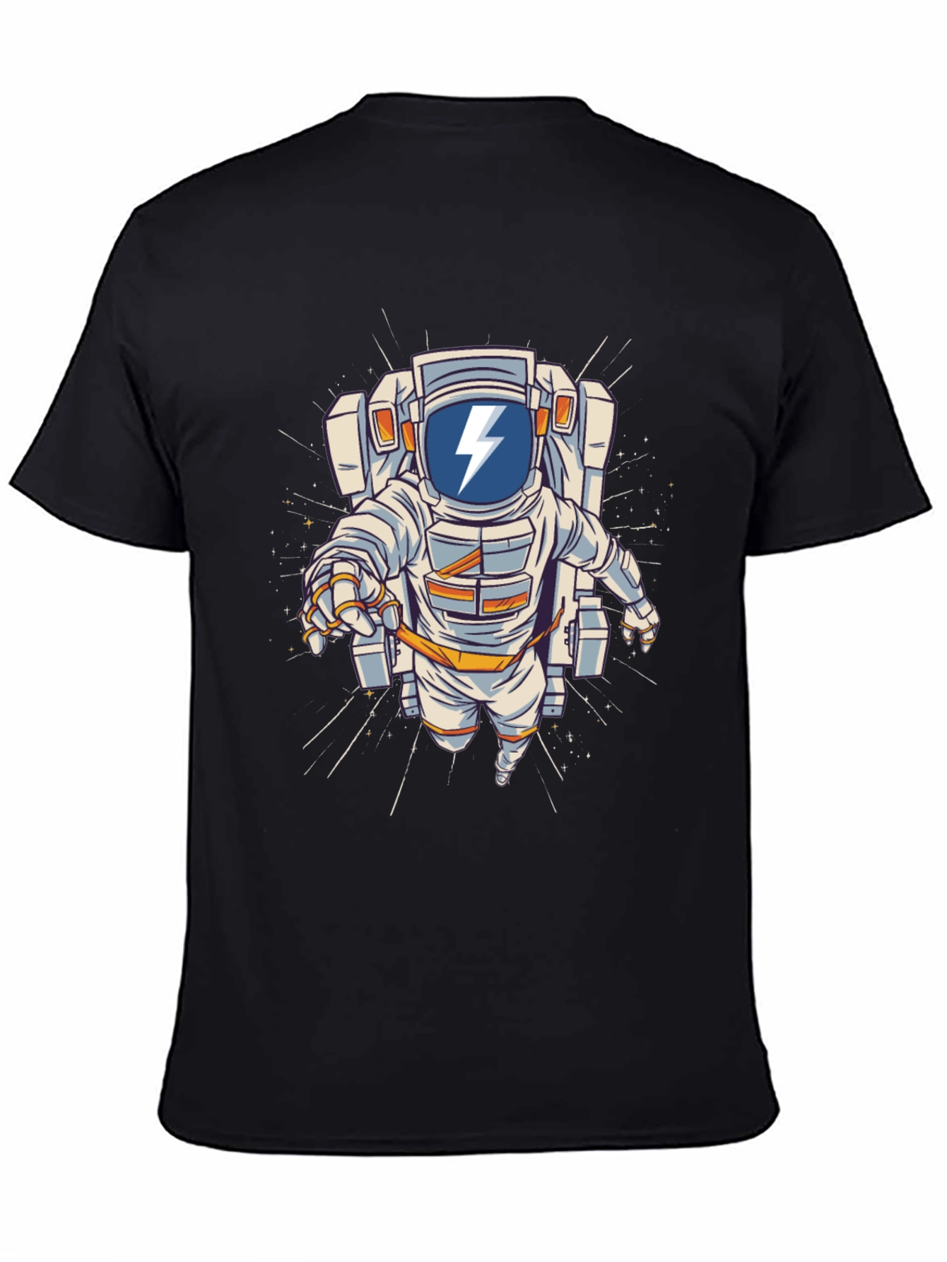 Black Astronaut Graphic T-Shirt - Bold Space Design view 4