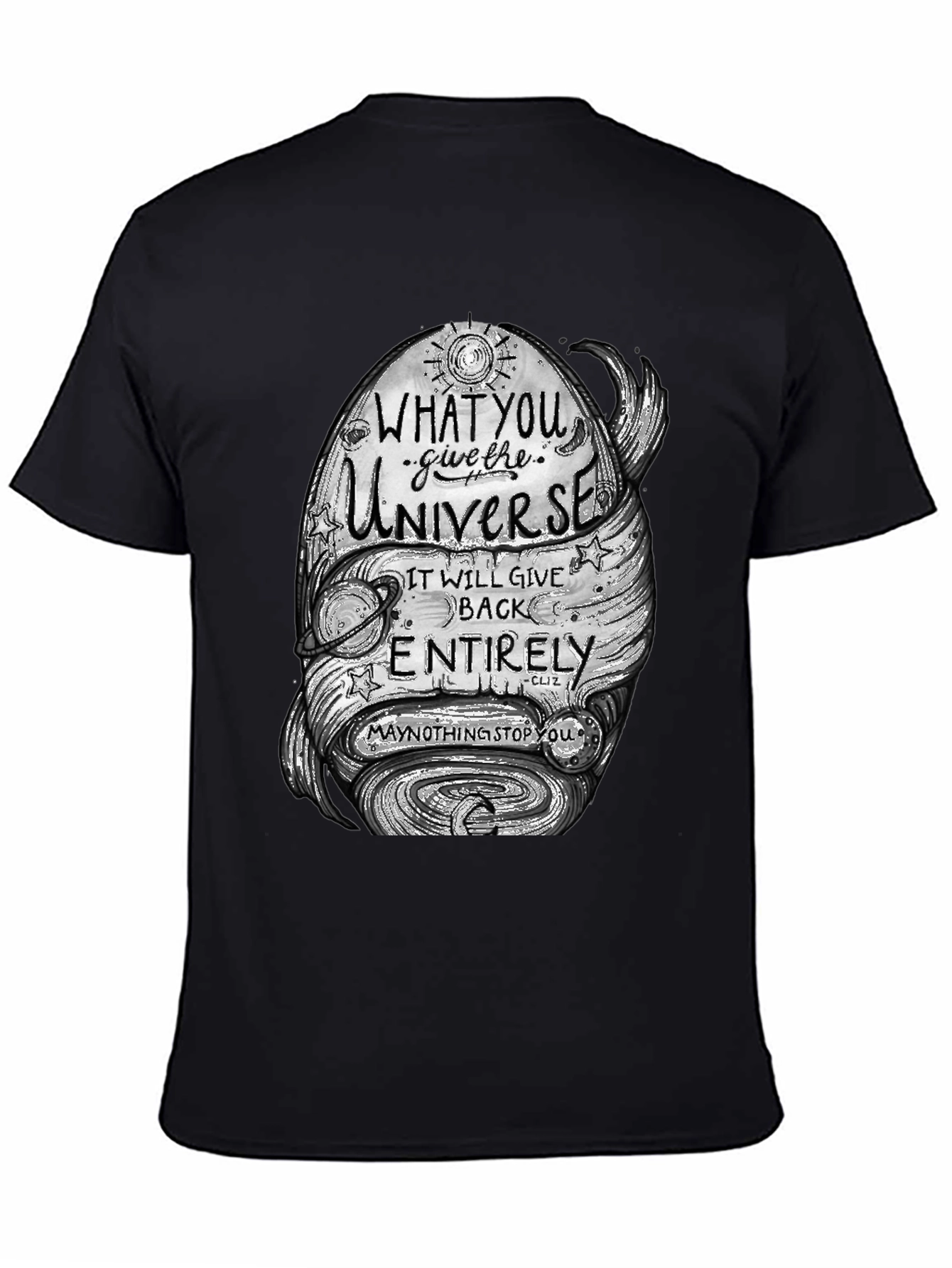 Black Universe Graphic Tee - Inspire & Motivate! view 4