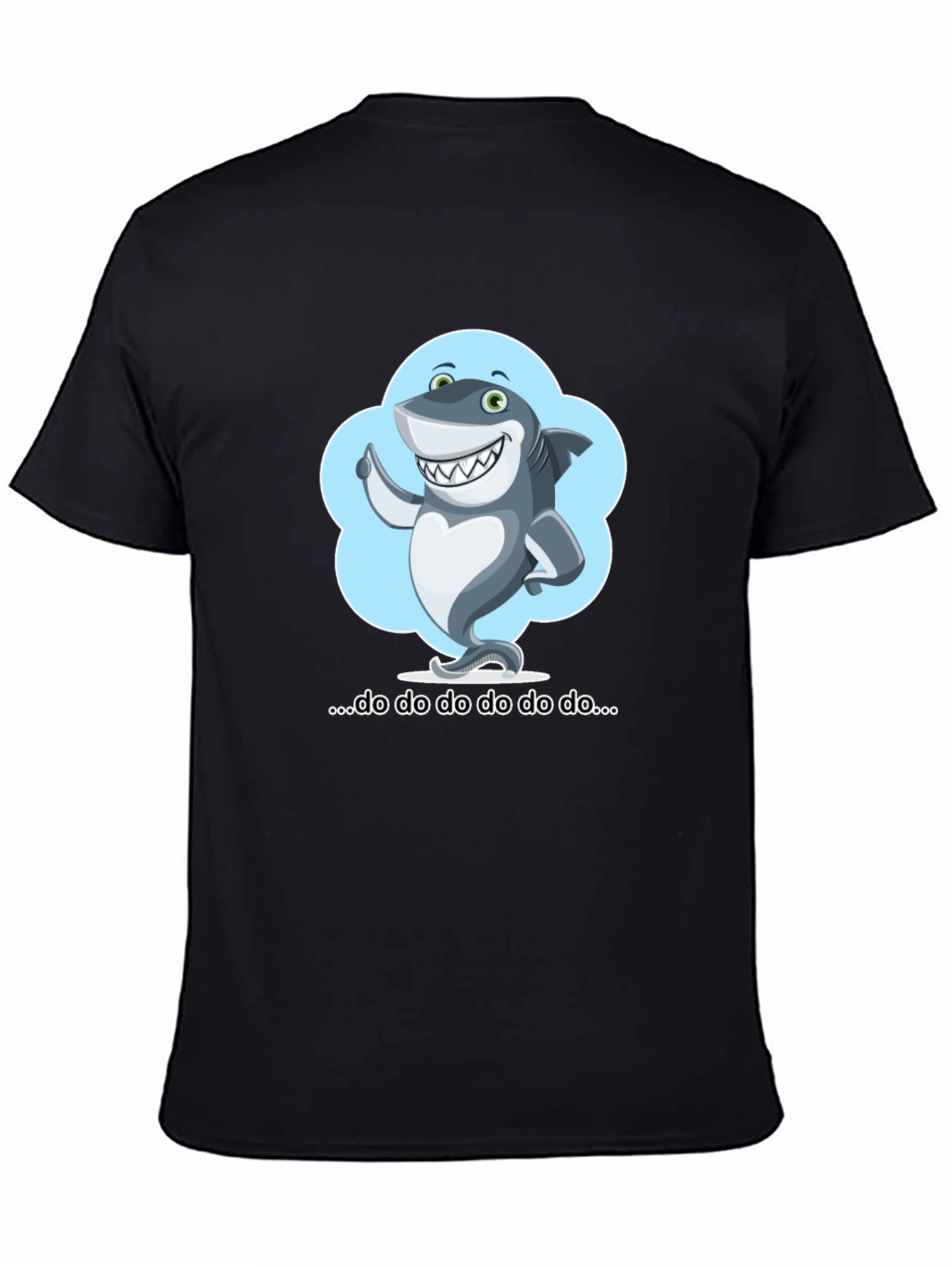 Black Cartoon Shark T-Shirt - Fun & Stylish! view 4
