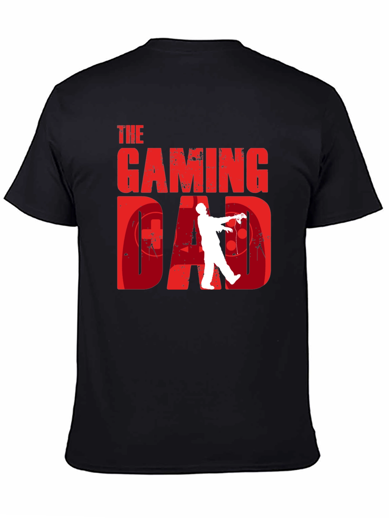 Black Gaming Dad T-Shirt - Gamer Zombie Graphic Tee view 4