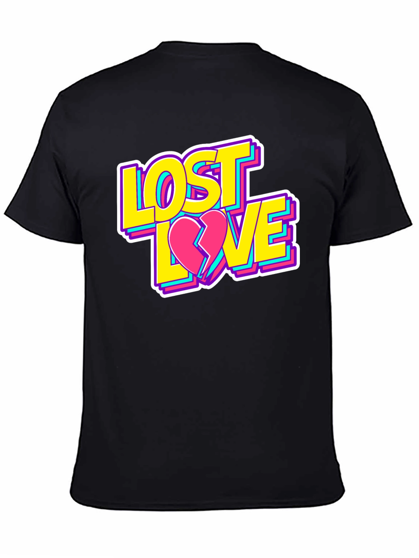 Black Lost Love Graphic T-Shirt - Casual Style view 4