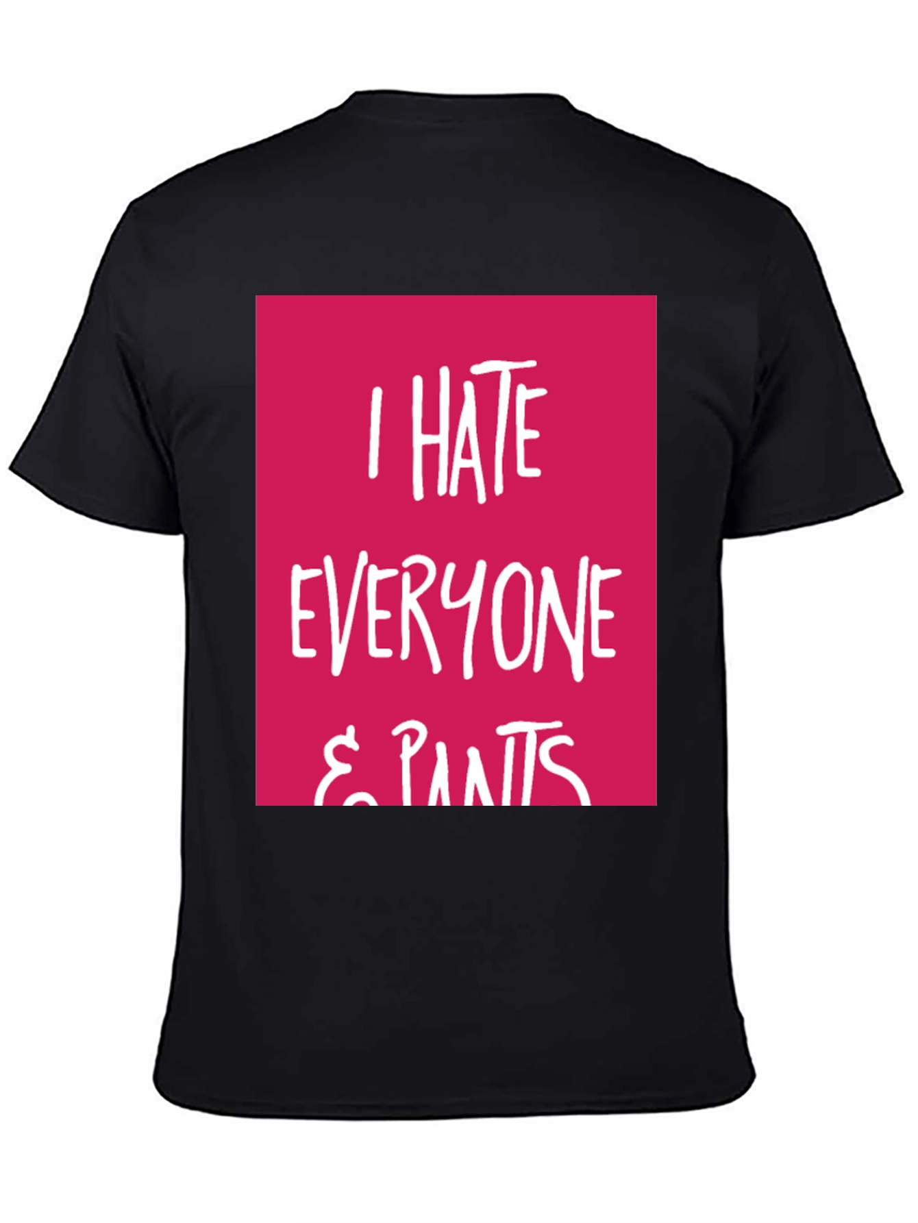 Black I Hate Everyone & Pants Graphic Tee view 4