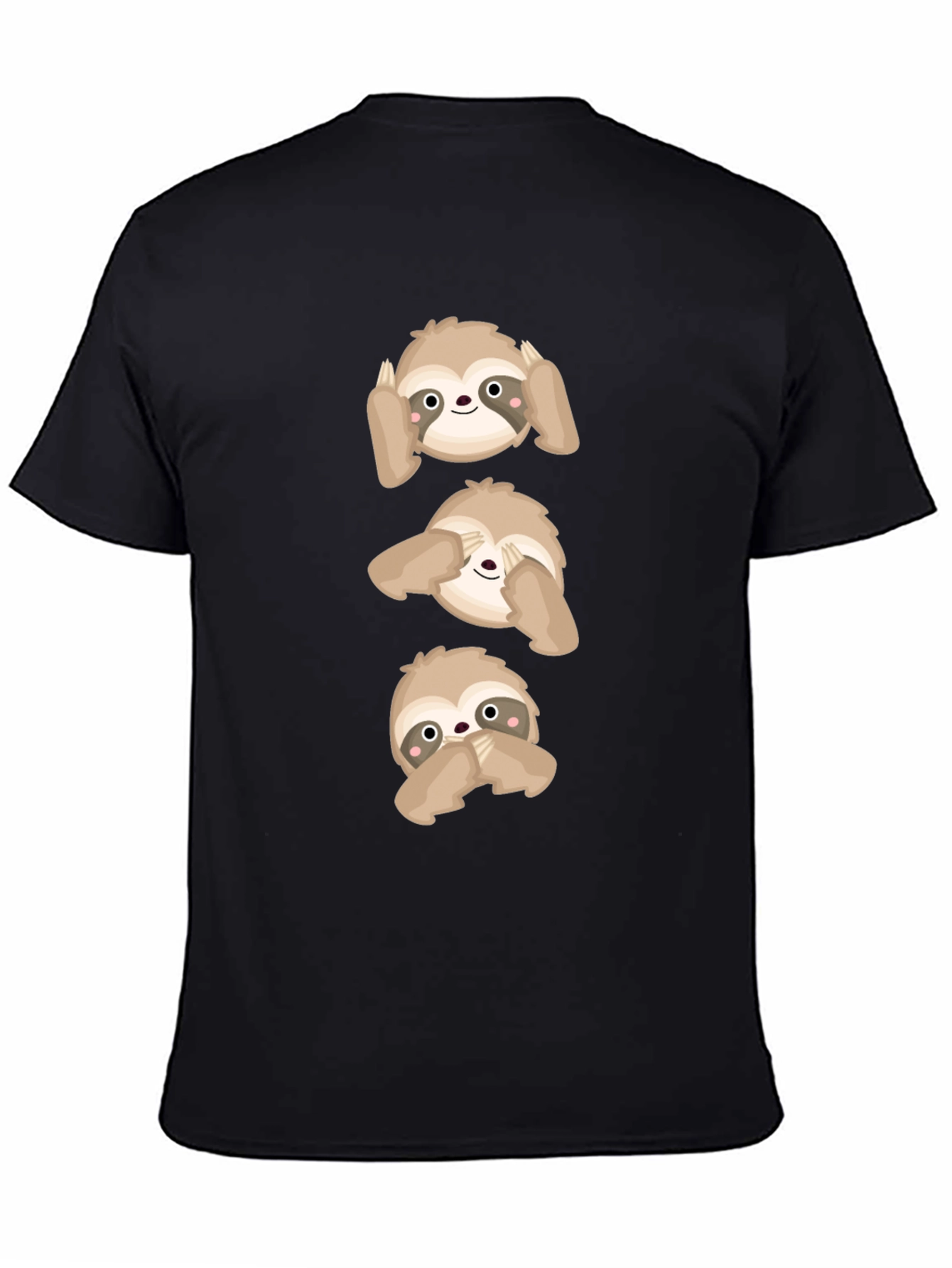 Black Hear, See, Speak No Evil Sloth Graphic Tee view 4