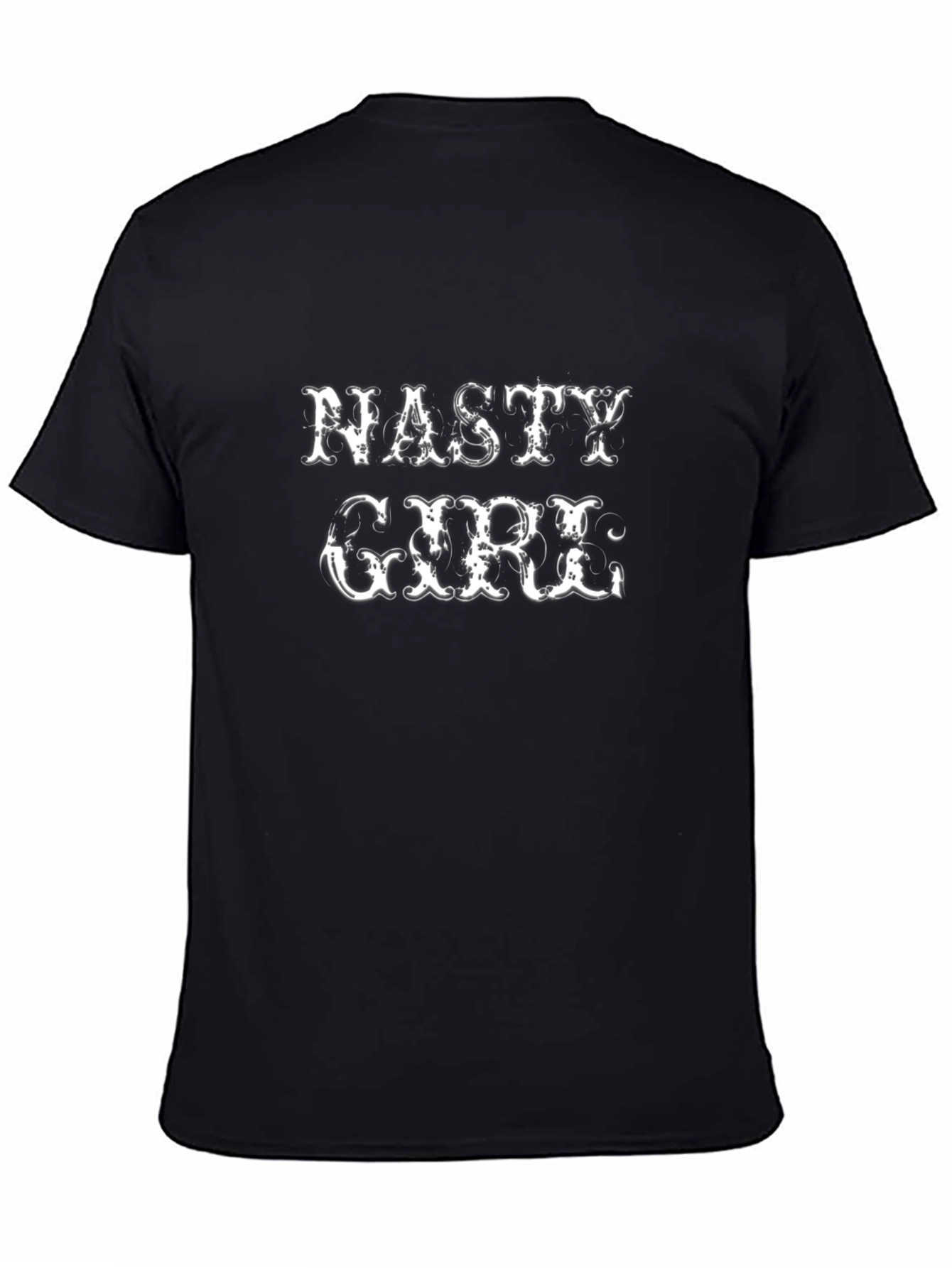 Black Nasty Girl Graphic Tee - Unisex Black Cotton T-Shirt view 4