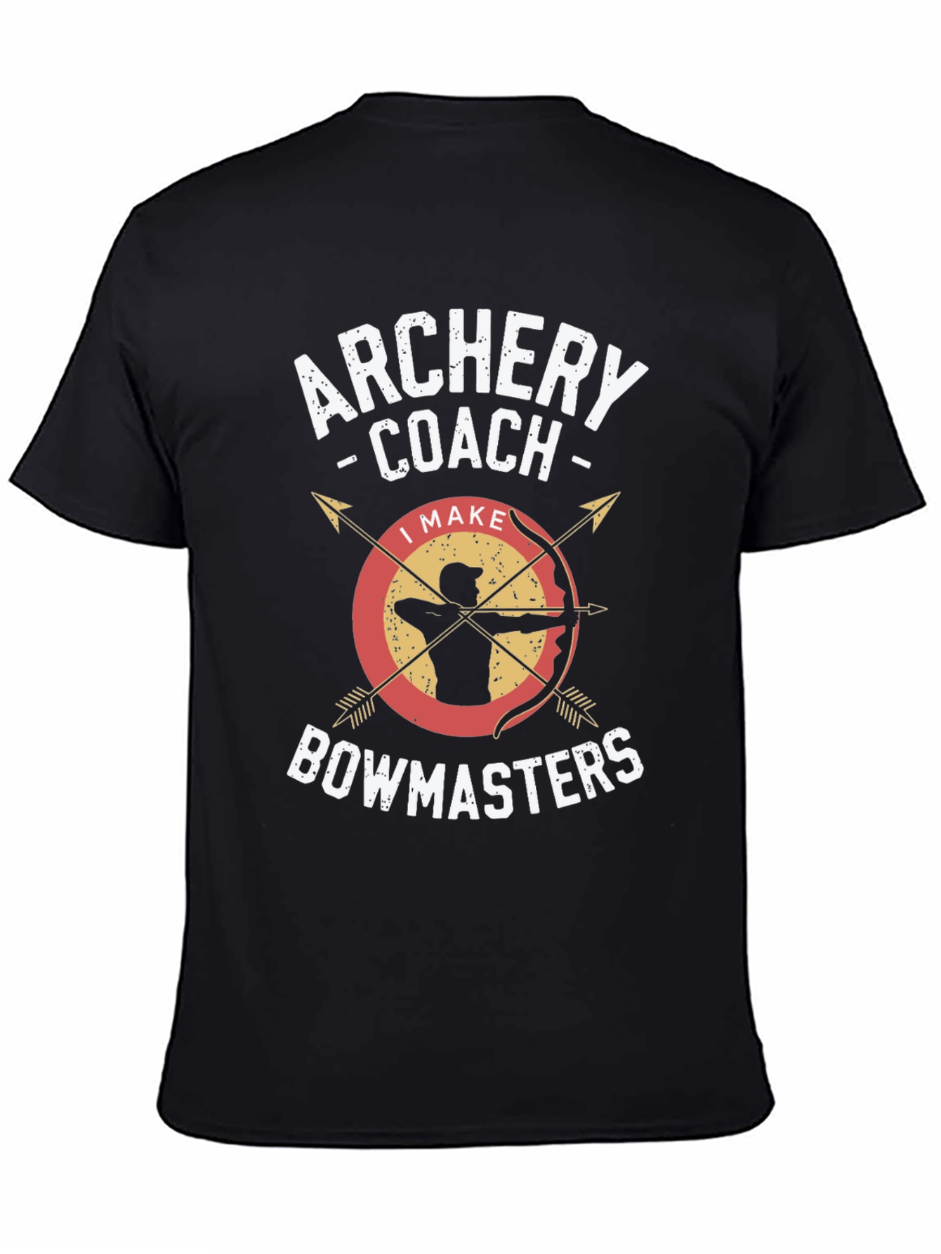 Black Archery Coach Bowmasters T-Shirt - Archery Lover Tee view 4
