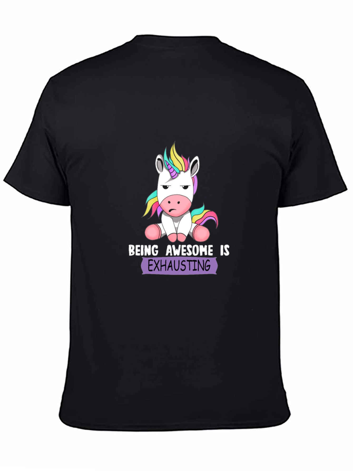 Black Being Awesome is Exhausting - Unicorn T-Shirt view 4