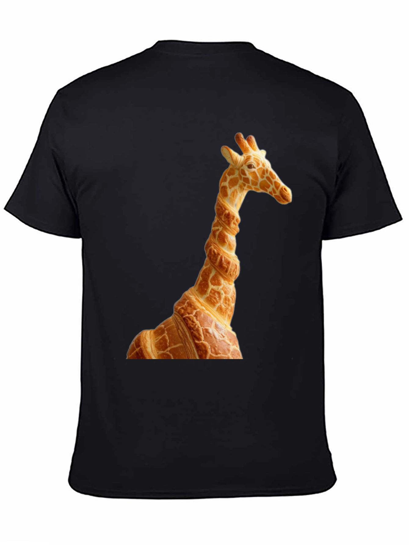 Black Croissant Giraffe Graphic Tee - Novelty Humor view 4