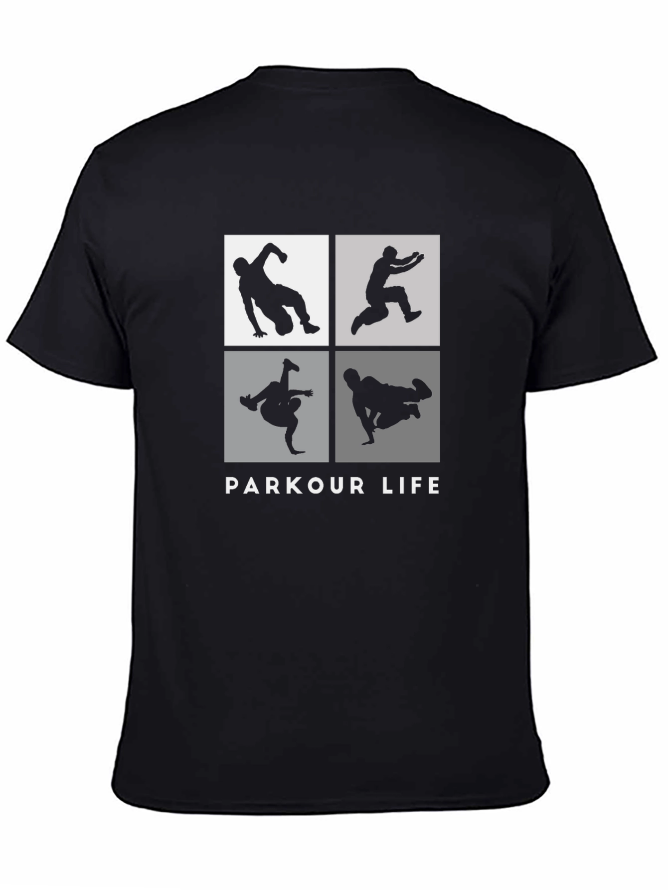Black Parkour Life Black Graphic Tee view 4