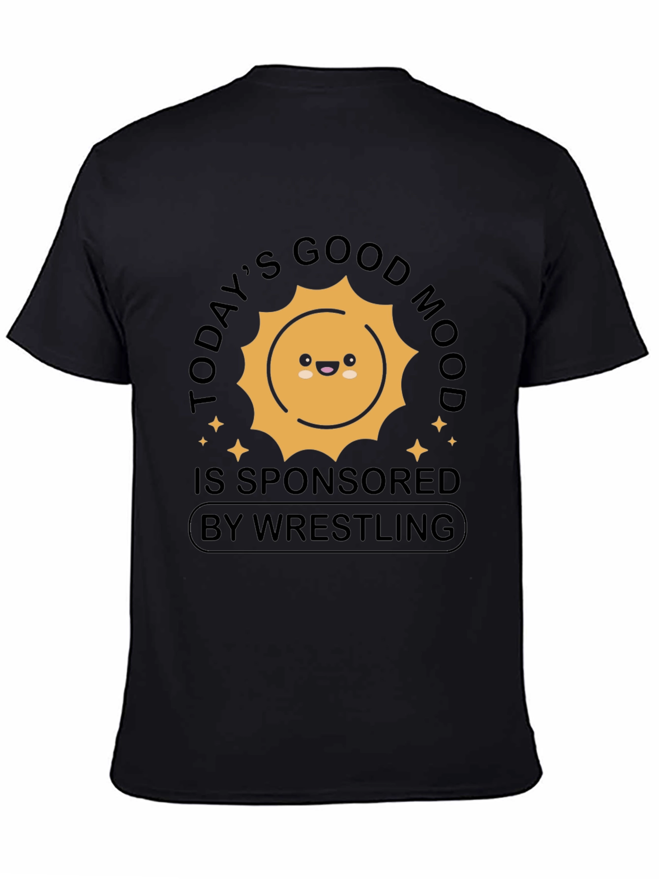 Black Good Mood Wrestling T-Shirt view 4