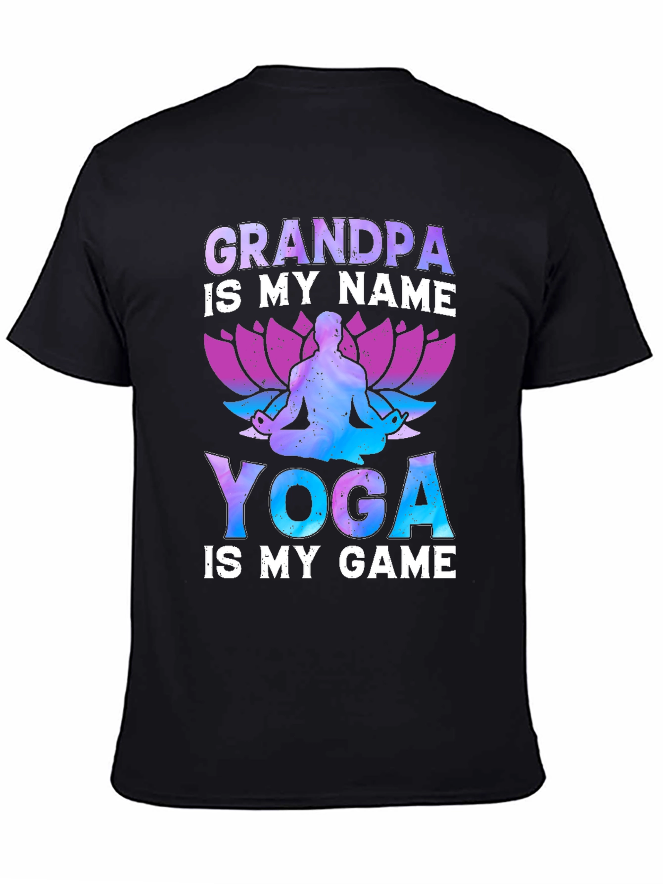 Black Grandpa Yoga T-Shirt view 4