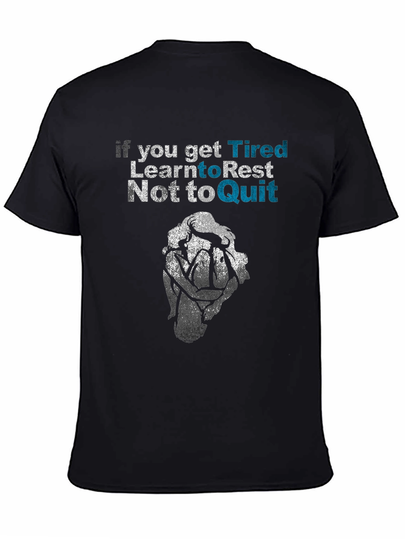 Black Motivational Graphic Tee: Rest, Don't Quit view 4
