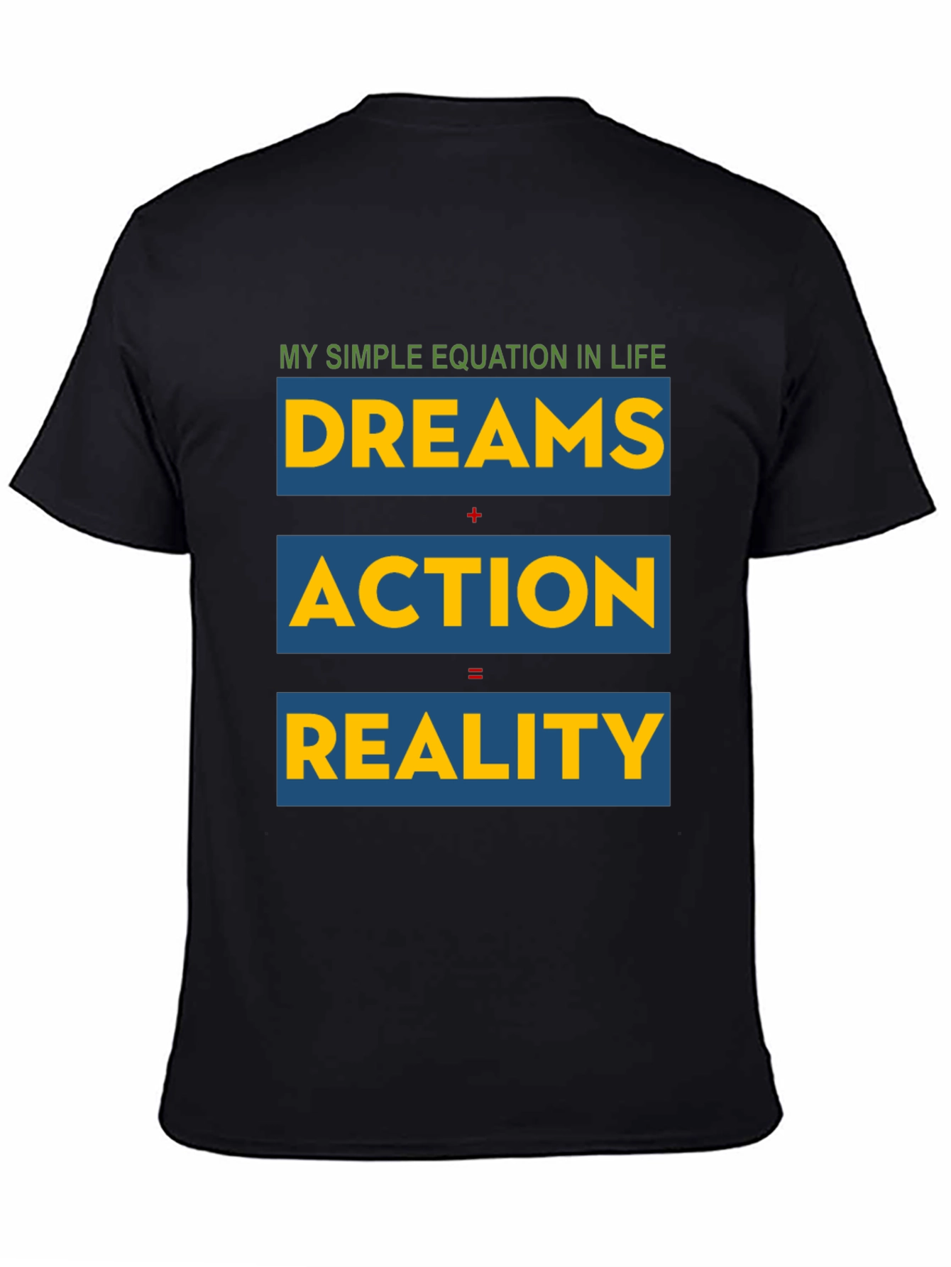 Black Dreams, Action, Reality - Equation T-Shirt view 4
