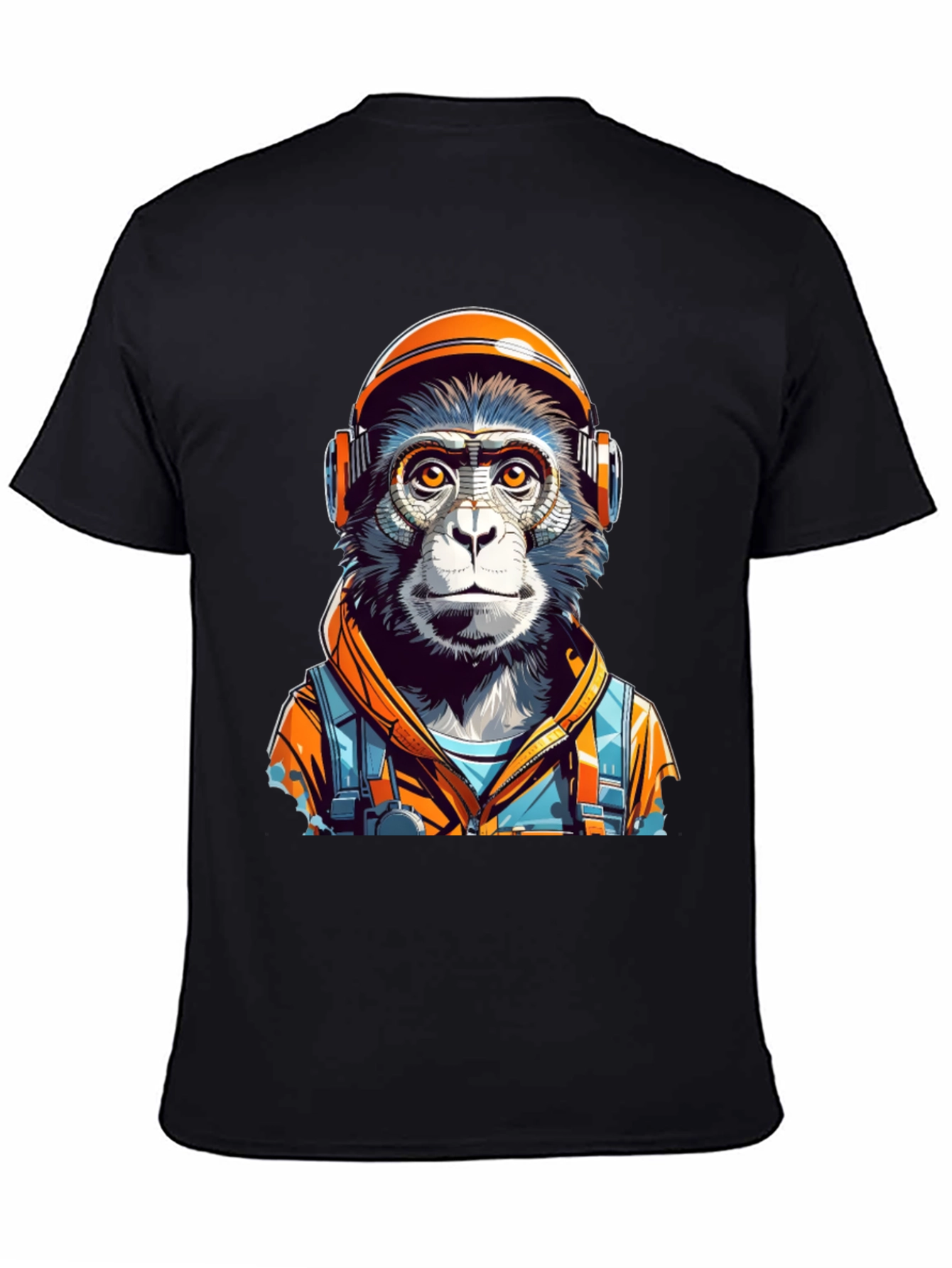 Black Monkey Astronaut Graphic Tee - Unique Design view 4