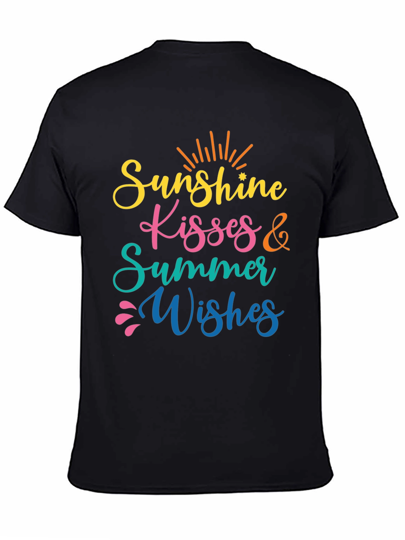 Black Sunshine Kisses Summer Wishes Black Tee view 4