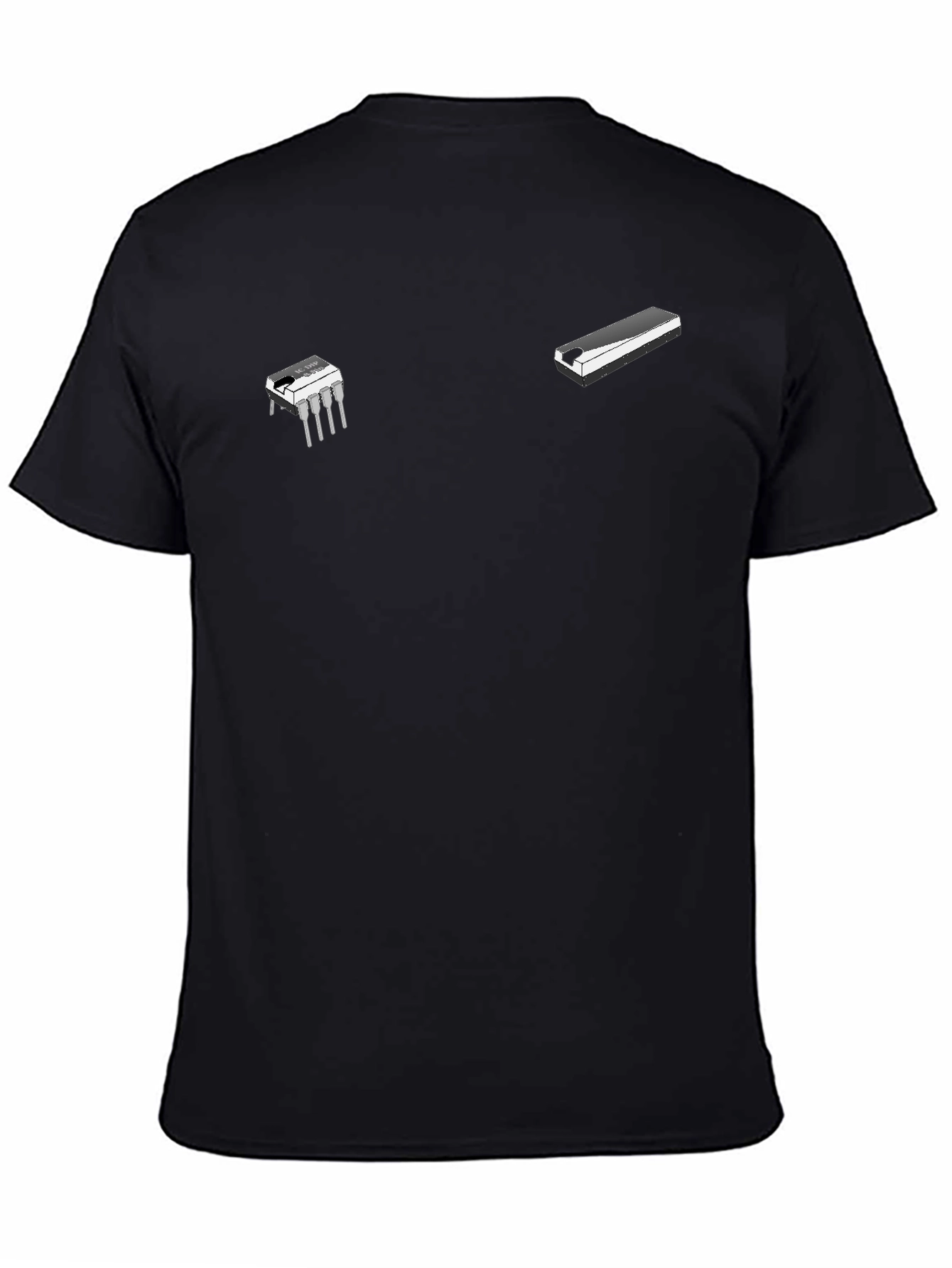 Black Novelty Black T-Shirt with Instrument Graphics view 4