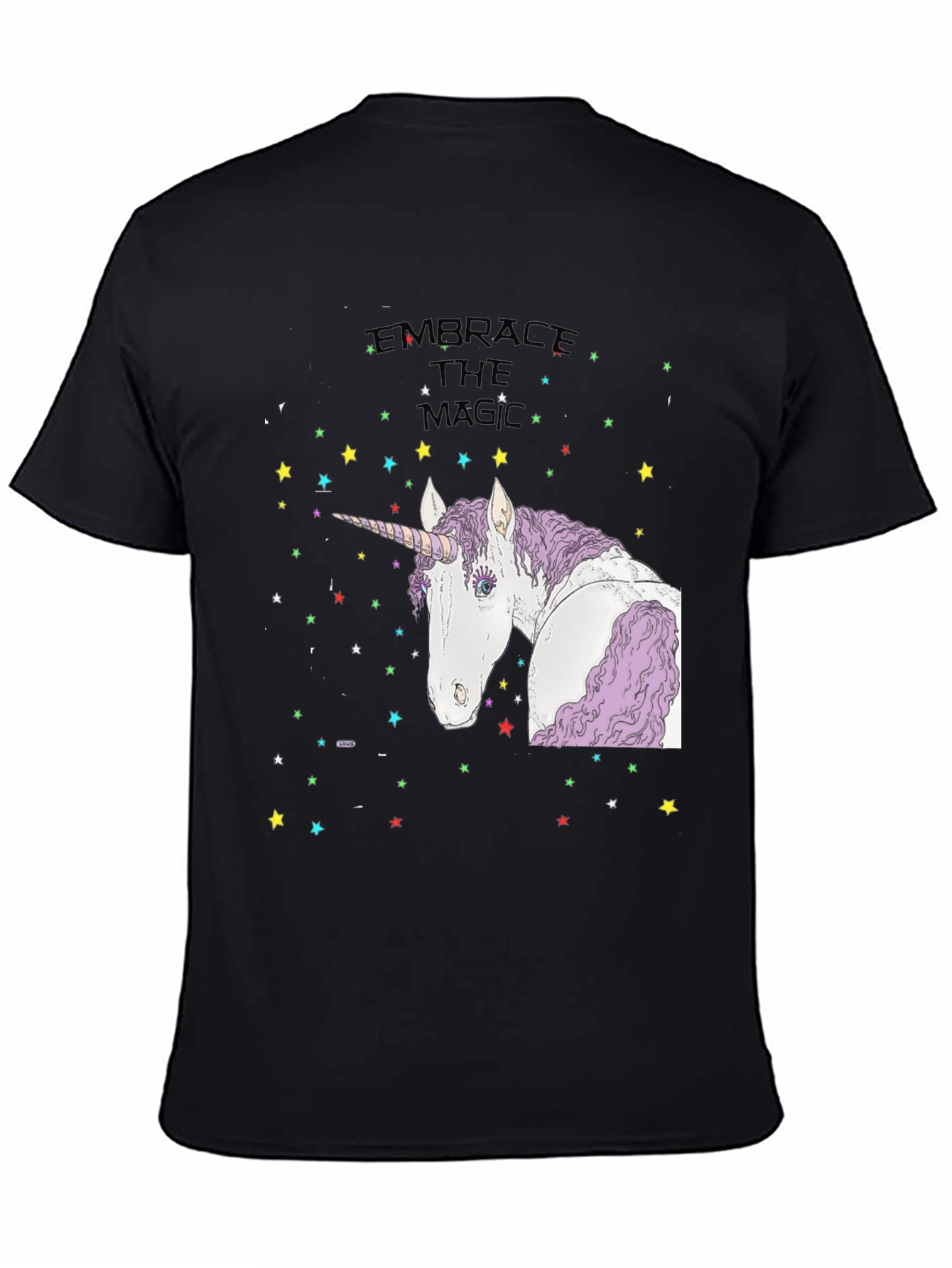 Embrace the Magic Unicorn Graphic Tee - Black Cotton - 4