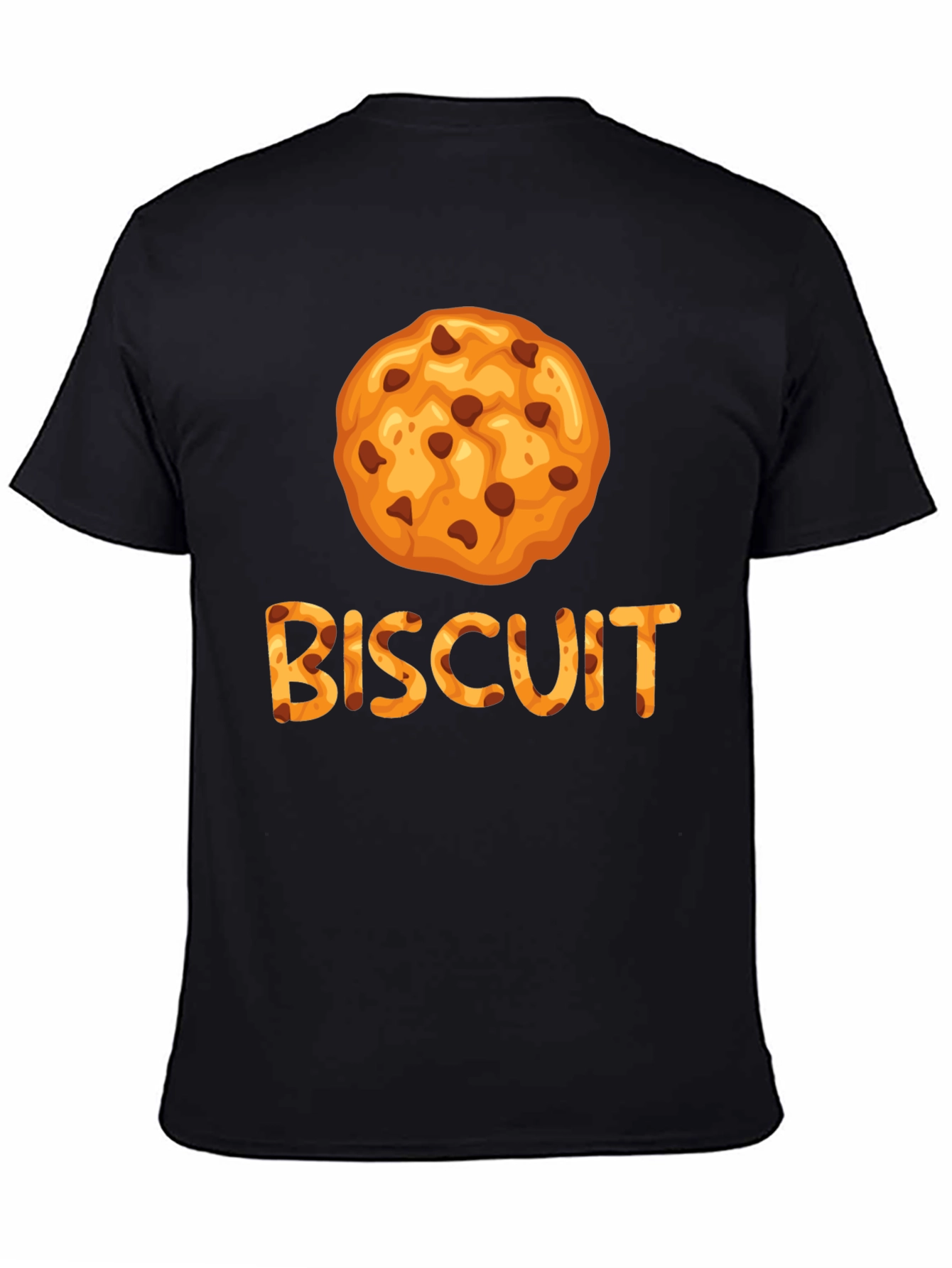 Black Biscuit Cookie Graphic Tee - Unisex Black T-Shirt view 4