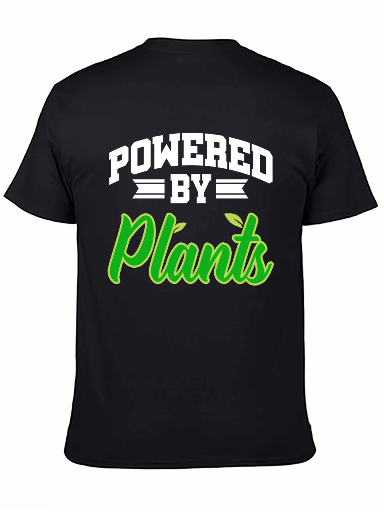 Black Powered by Plants Black T-Shirt view 4