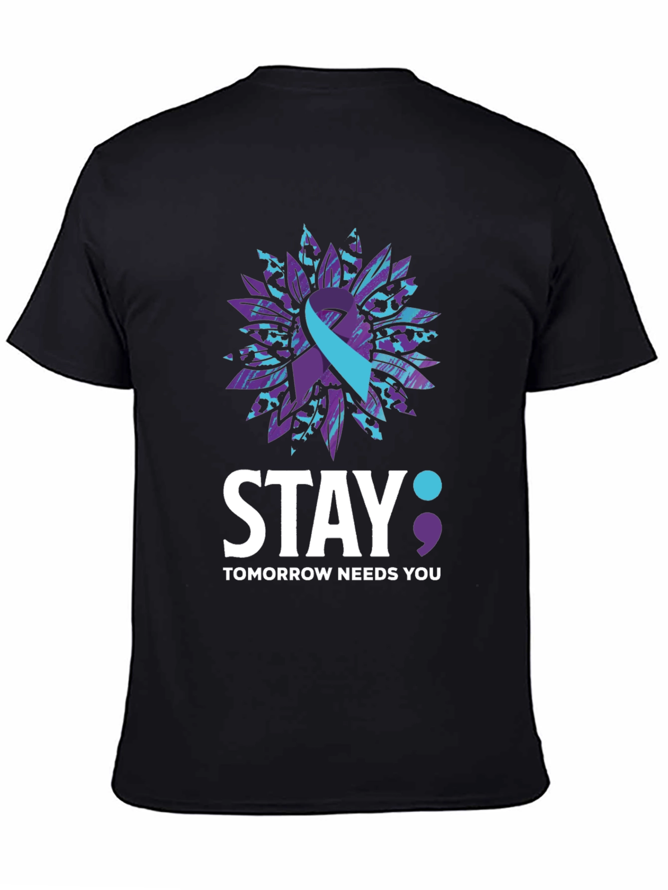 Black Stay Tomorrow Needs You Awareness T-Shirt view 4