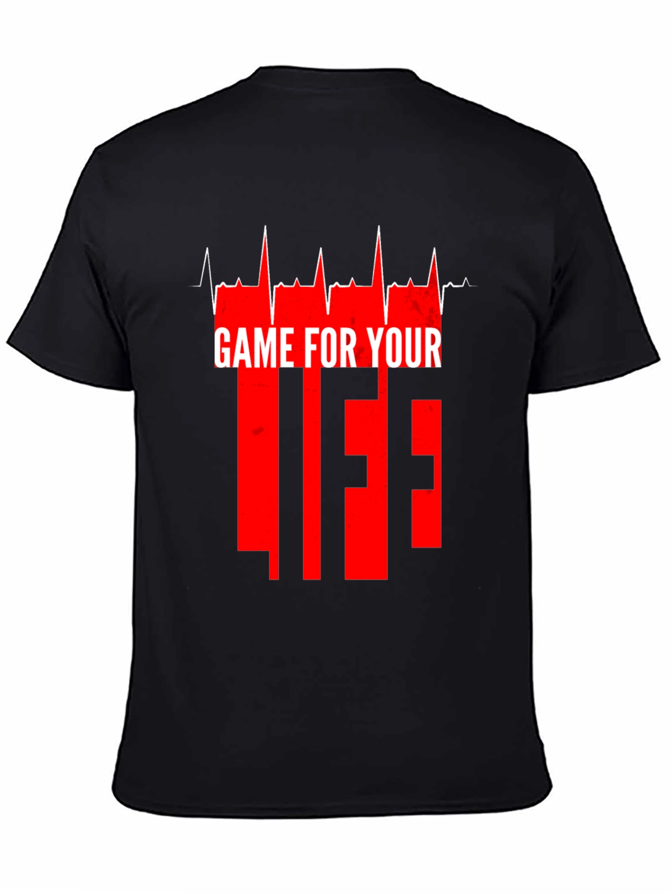 Black Game For Your Life Graphic Tee - Black view 4