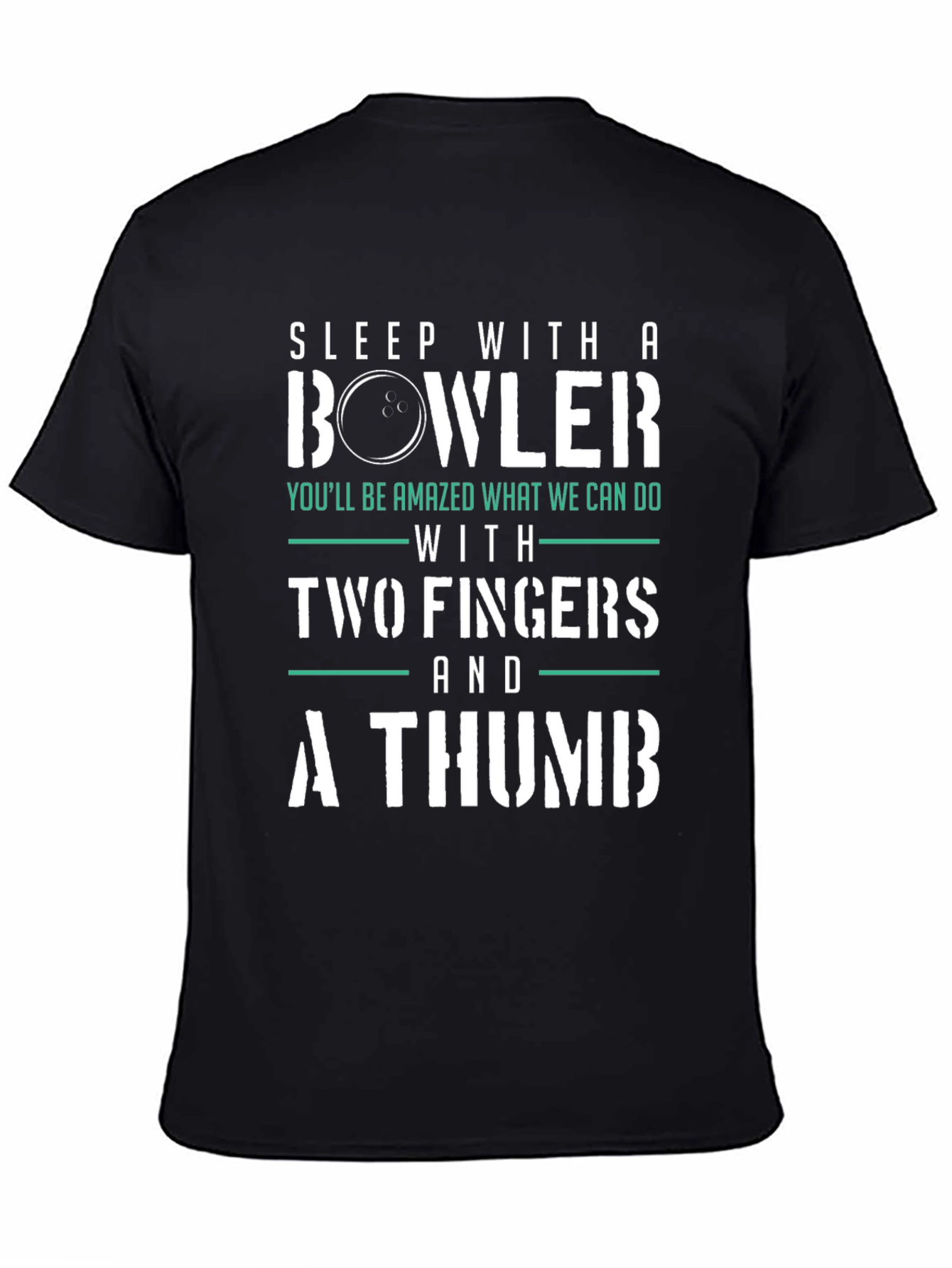 Black Sleep With a Bowler Funny T-Shirt view 4