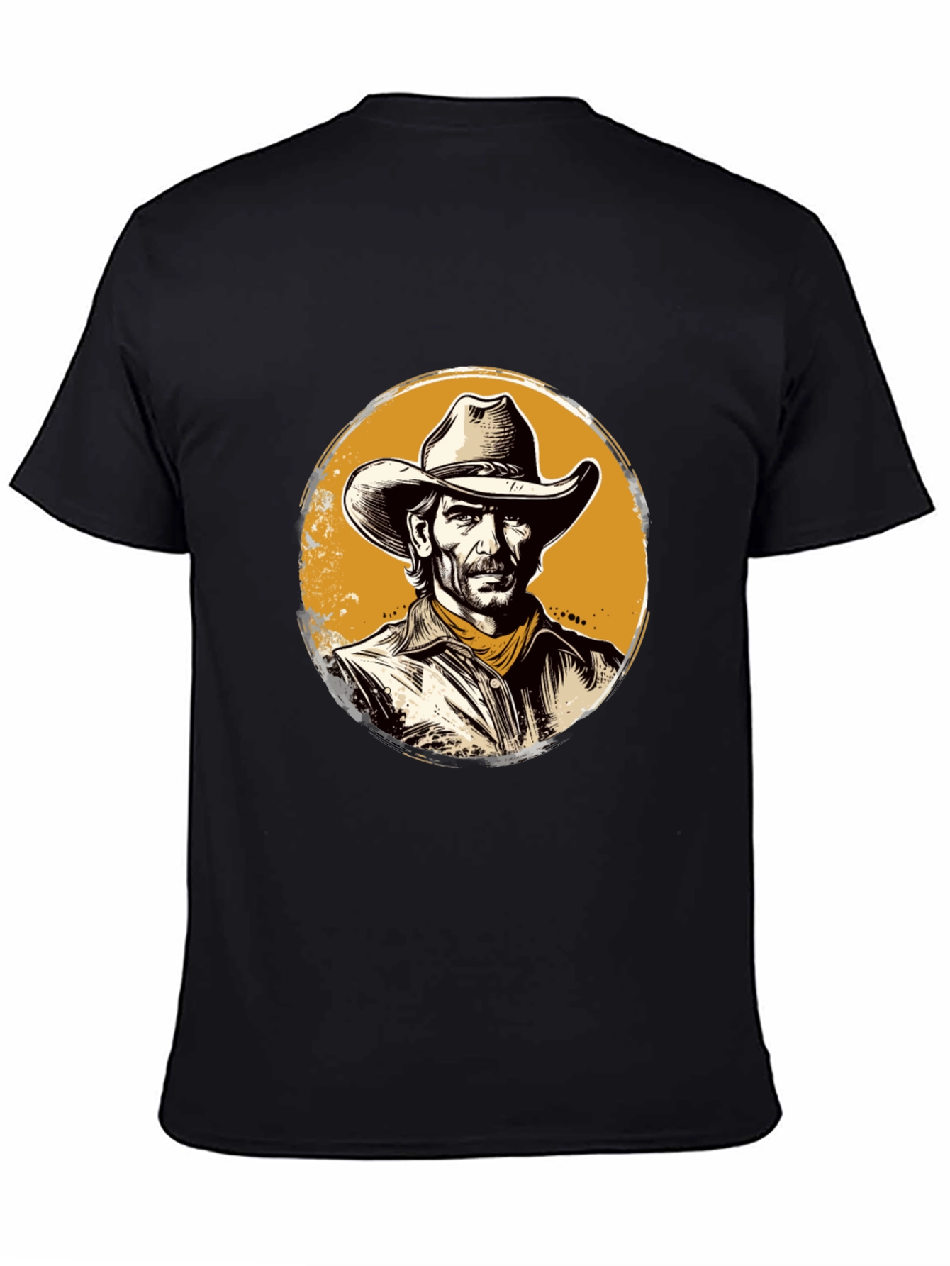 Black Cowboy Graphic Black T-Shirt view 4