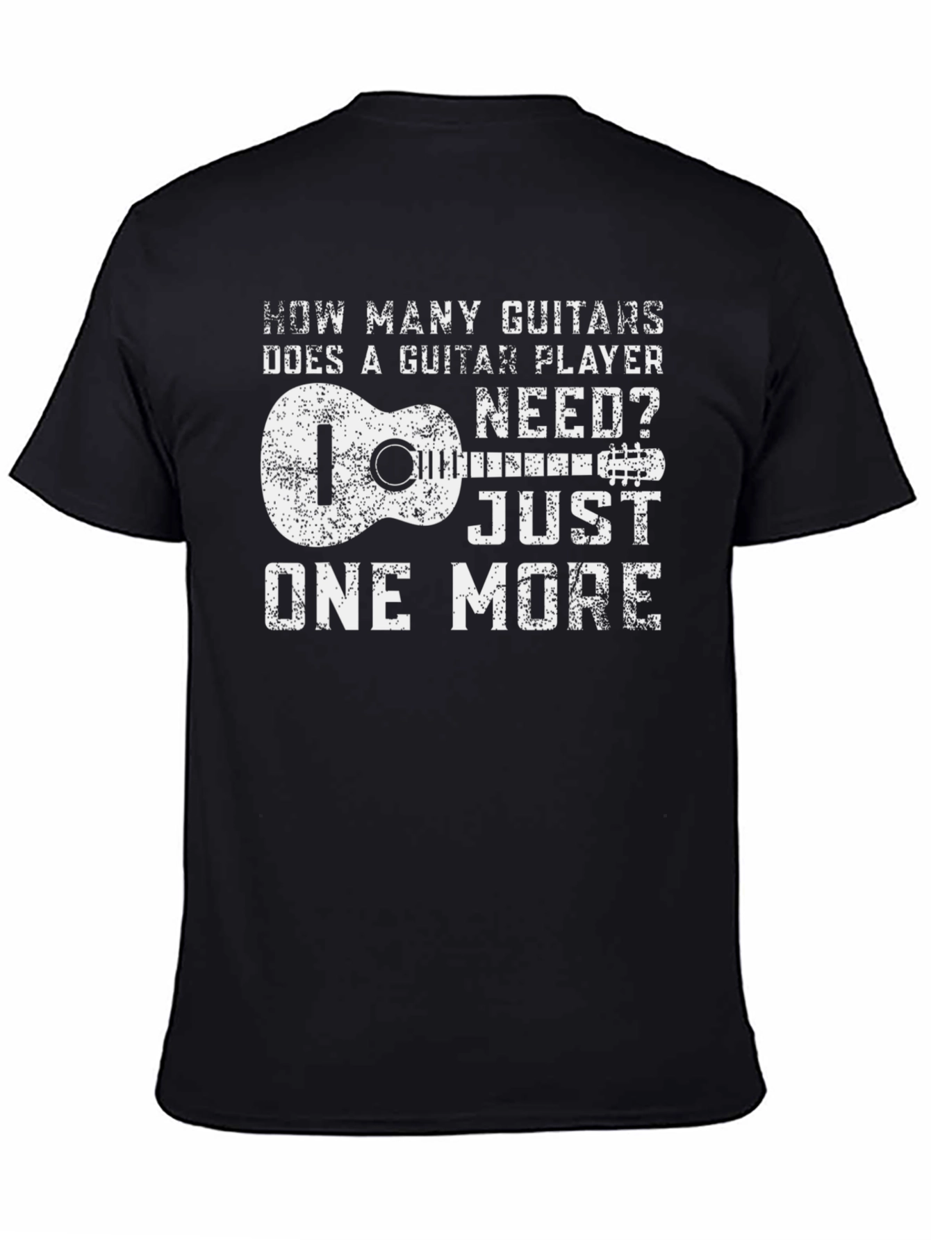 Black Guitar Player T-Shirt: How Many Guitars? view 4