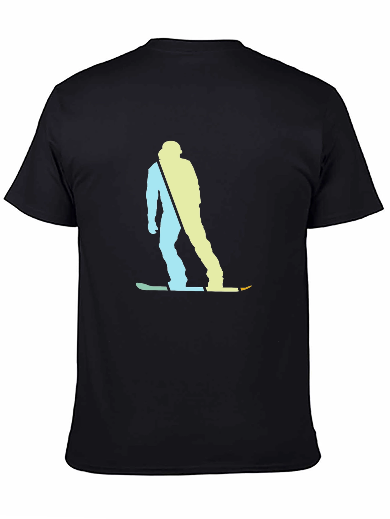 Black Snowboarder Graphic Tee - Black Cotton Blend view 4