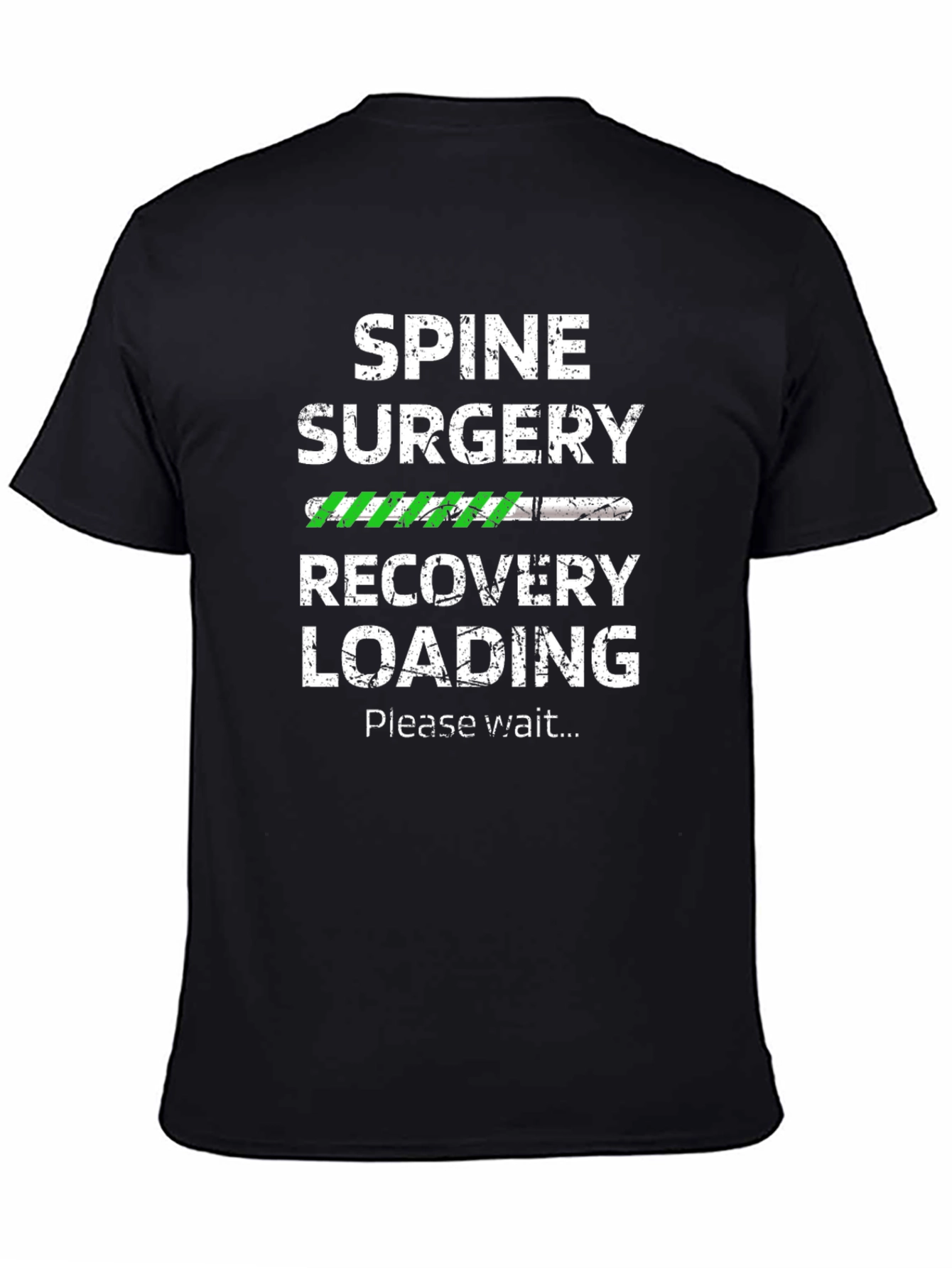 Black Spine Surgery Recovery Loading T-Shirt view 4