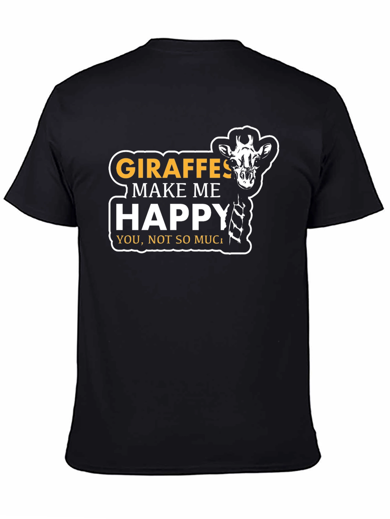 Black Giraffe Lover T-Shirt: Makes Me Happy! view 4