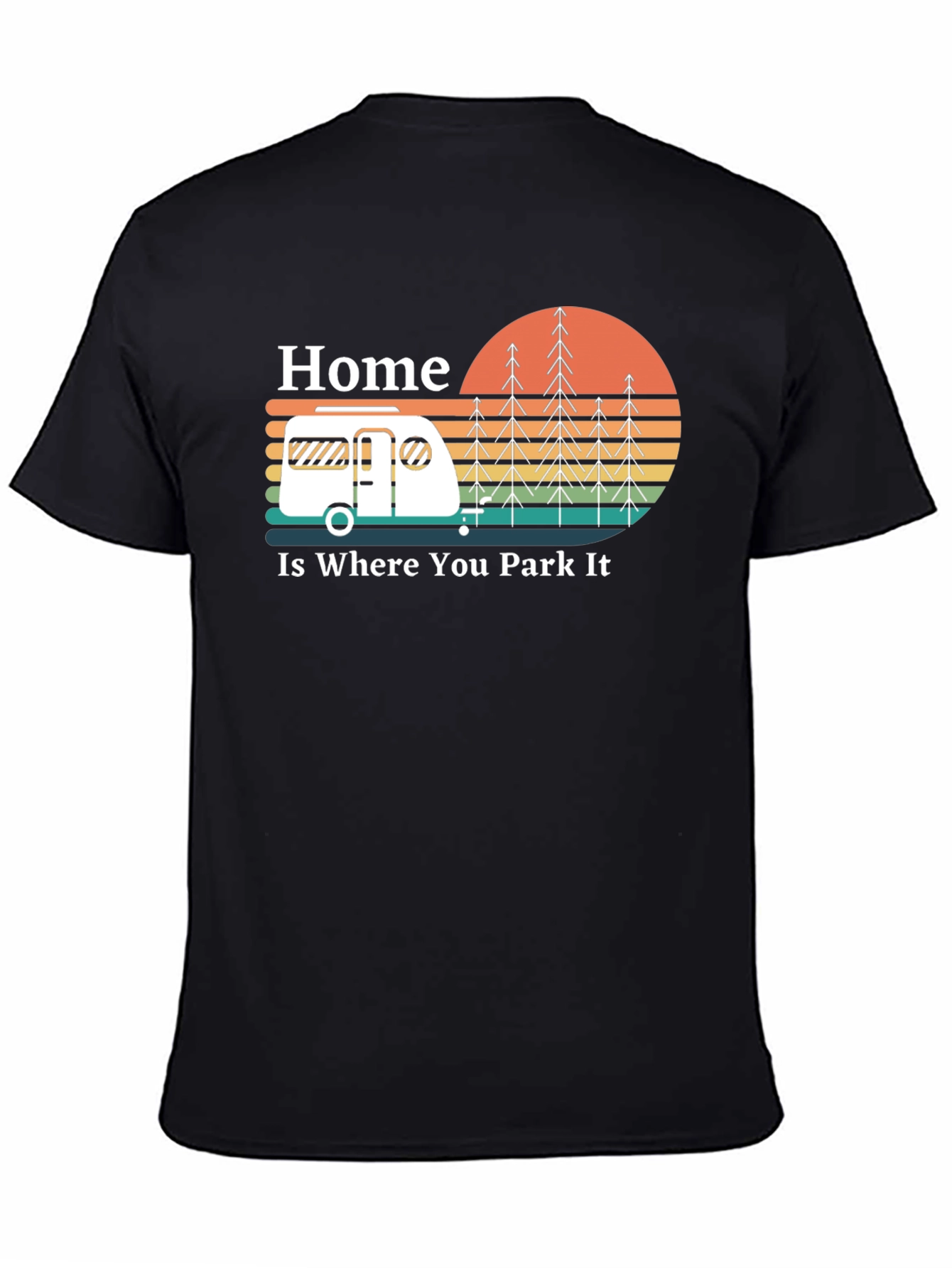 Black Home is Where You Park It - Camper T-Shirt view 4