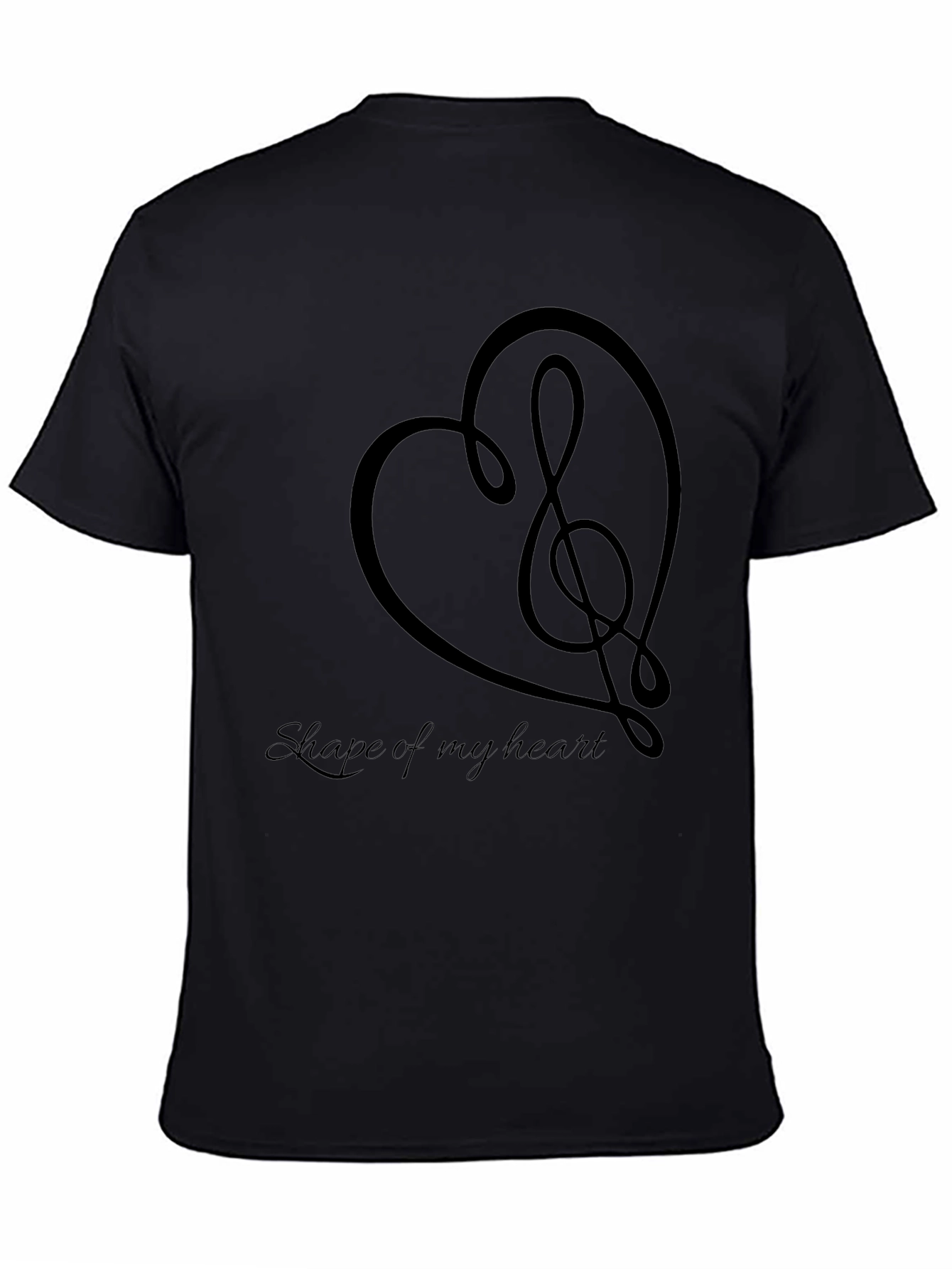 Black Shape of My Heart Music T-Shirt view 4