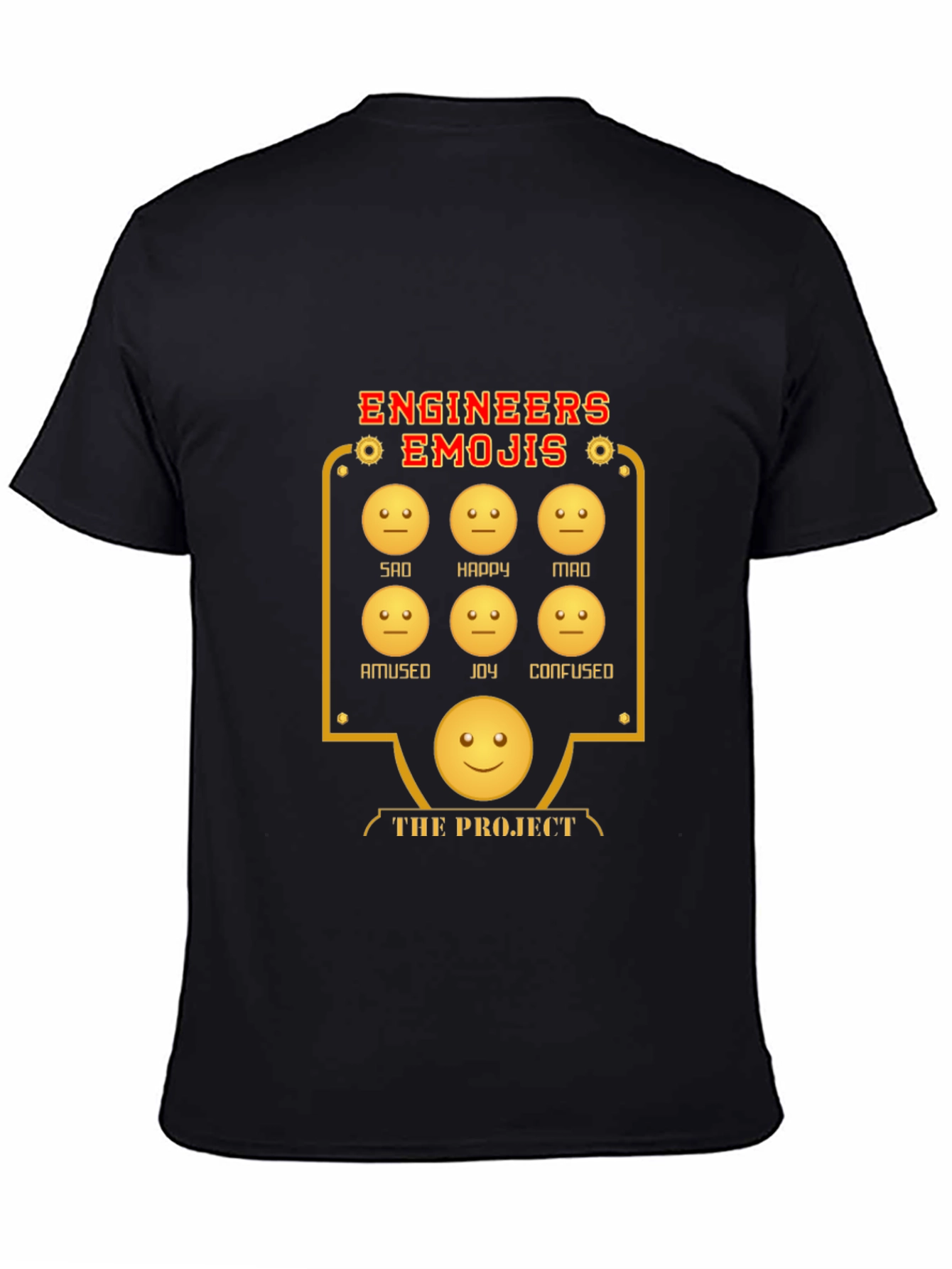 Black Engineer Emoji T-Shirt - Humorous Engineering Apparel view 4