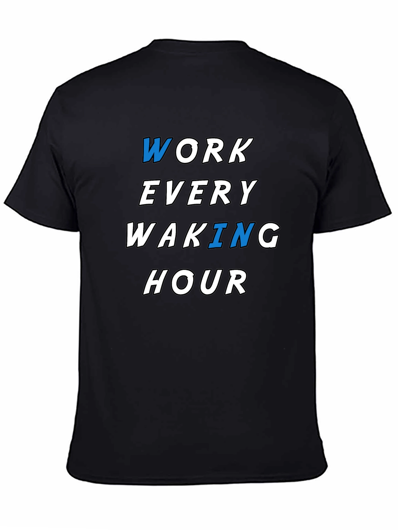 Black Work Every Waking Hour Graphic Tee - Black view 4